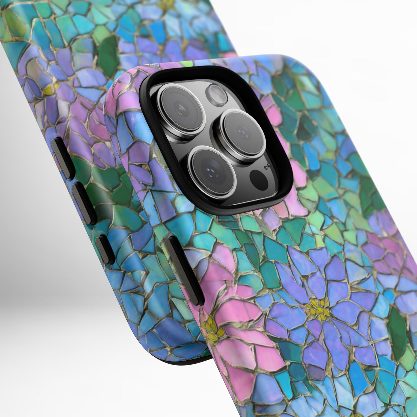 Mosaic Floral Phone Case, iPhone 17 Air Case, Pixel 9 Pro XL Cover, Samsung Galaxy 25 Plus Ultra Tough Case