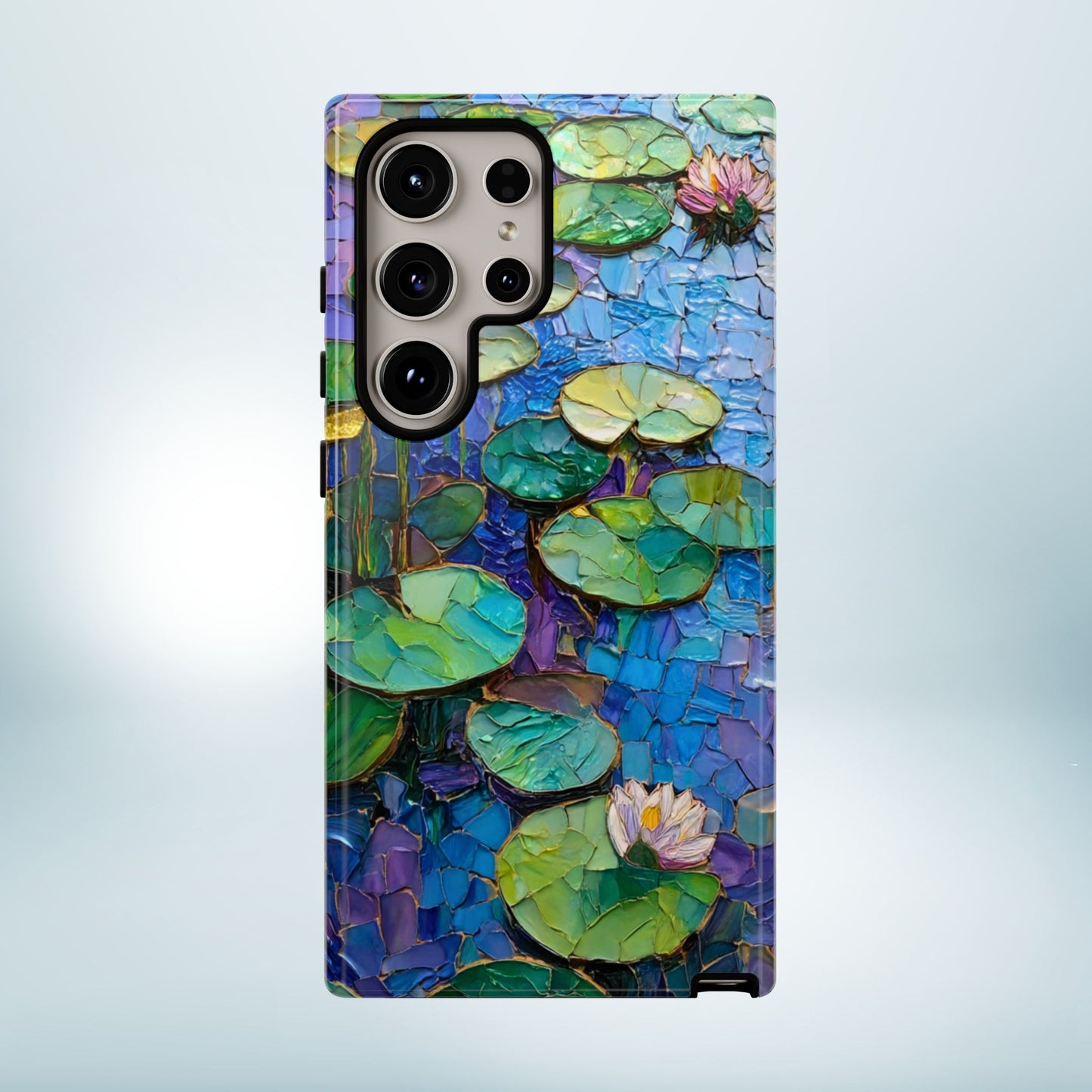 Lily Pad Phone Case, Impressionist Mosaic Botanical Cover, iPhone 15 16 17 Pro Air, Google Pixel 7 8 9 Pro, Samsung S23 S24 S25 S26 Ultra
