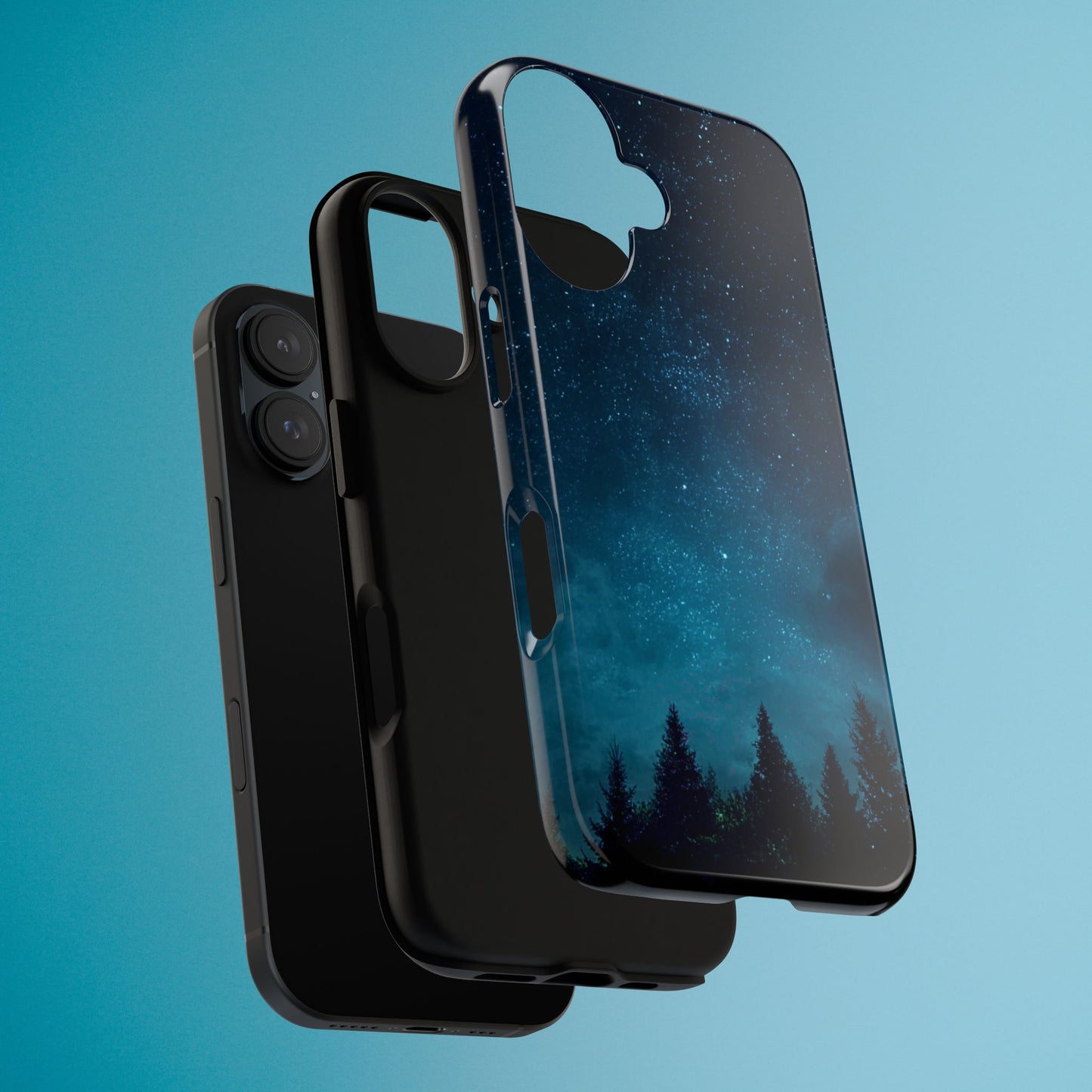 Dark Starry Night Phone Case - Winter Theme Phone Cover for iPhone, Pixel and Samsung Galaxy Models