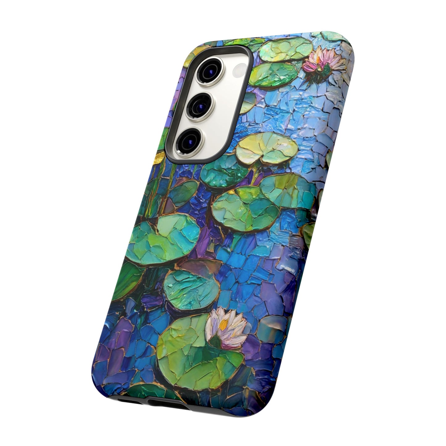 Lily Pad Phone Case, Impressionist Mosaic Botanical Cover, iPhone 15 16 17 Pro Air, Google Pixel 7 8 9 Pro, Samsung S23 S24 S25 S26 Ultra