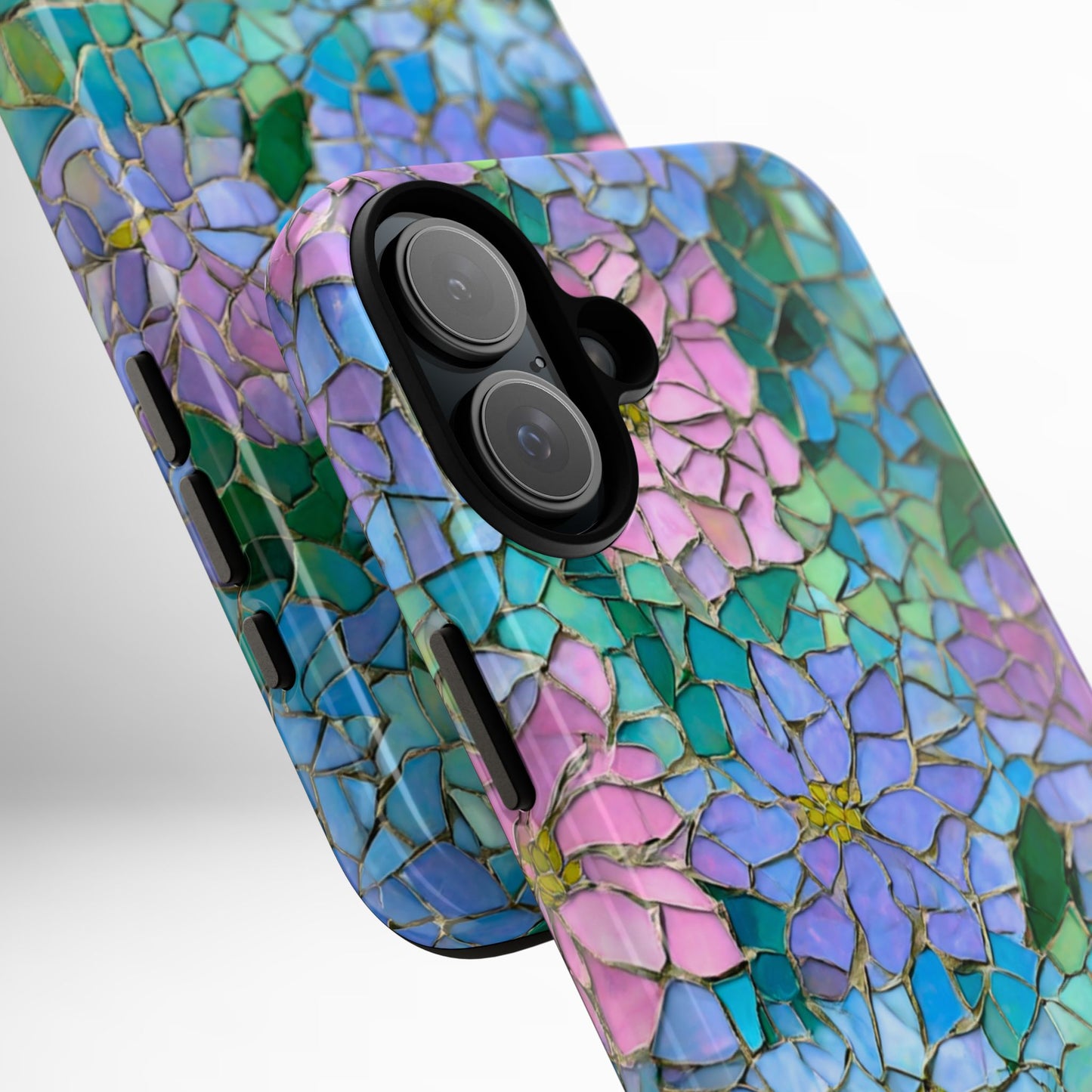 Mosaic Floral Phone Case, iPhone 17 Air Case, Pixel 9 Pro XL Cover, Samsung Galaxy 25 Plus Ultra Tough Case
