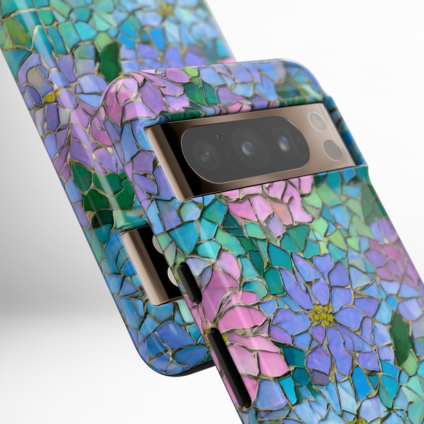 Mosaic Floral Phone Case, iPhone 17 Air Case, Pixel 9 Pro XL Cover, Samsung Galaxy 25 Plus Ultra Tough Case