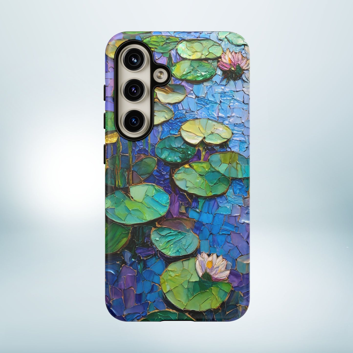Lily Pad Phone Case, Impressionist Mosaic Botanical Cover, iPhone 15 16 17 Pro Air, Google Pixel 7 8 9 Pro, Samsung S23 S24 S25 S26 Ultra