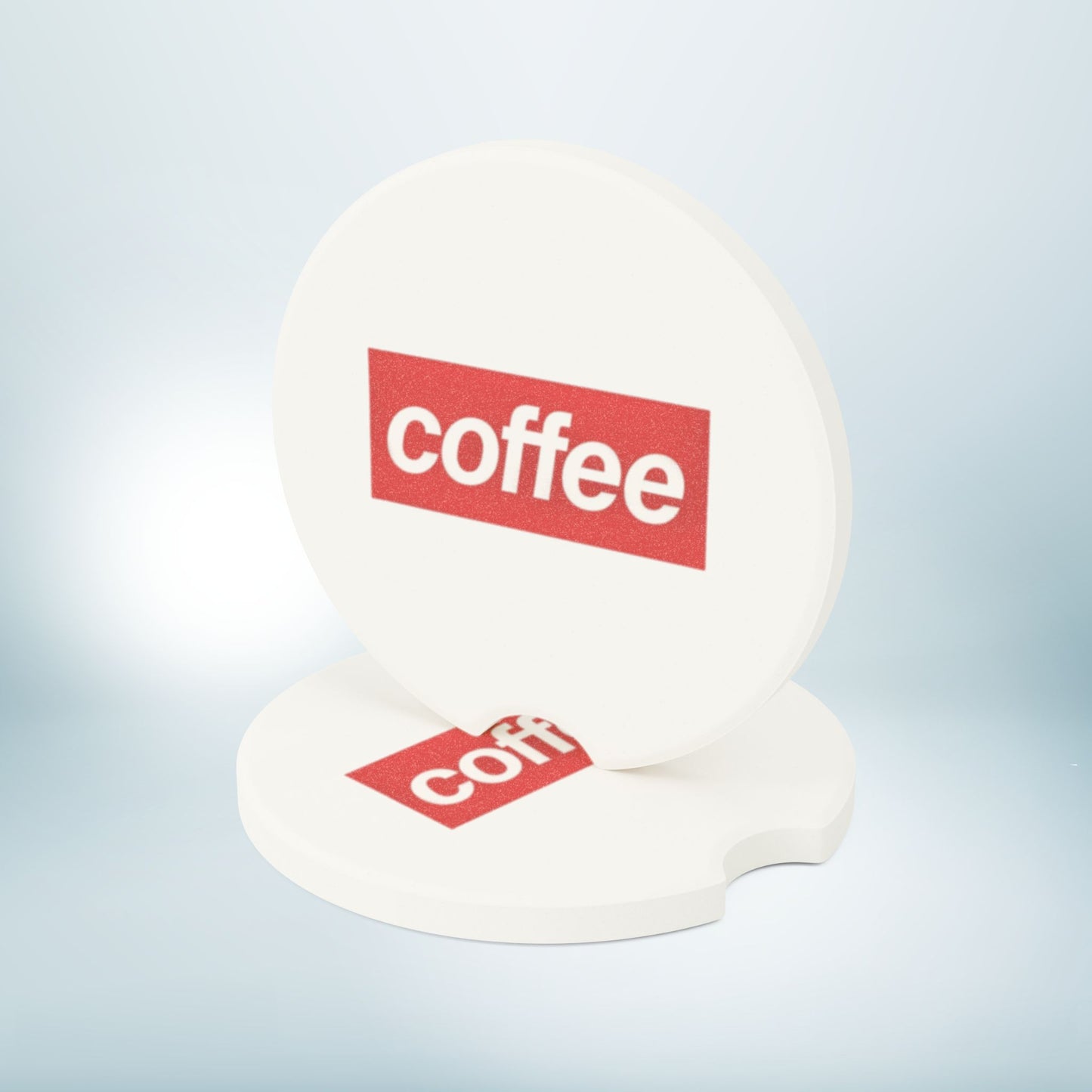 Coffee Car Coaster, New Car Gift, Cup Holder, Cute Car Accessory, White Meme Coaster, Soapstone Car Coaster Set
