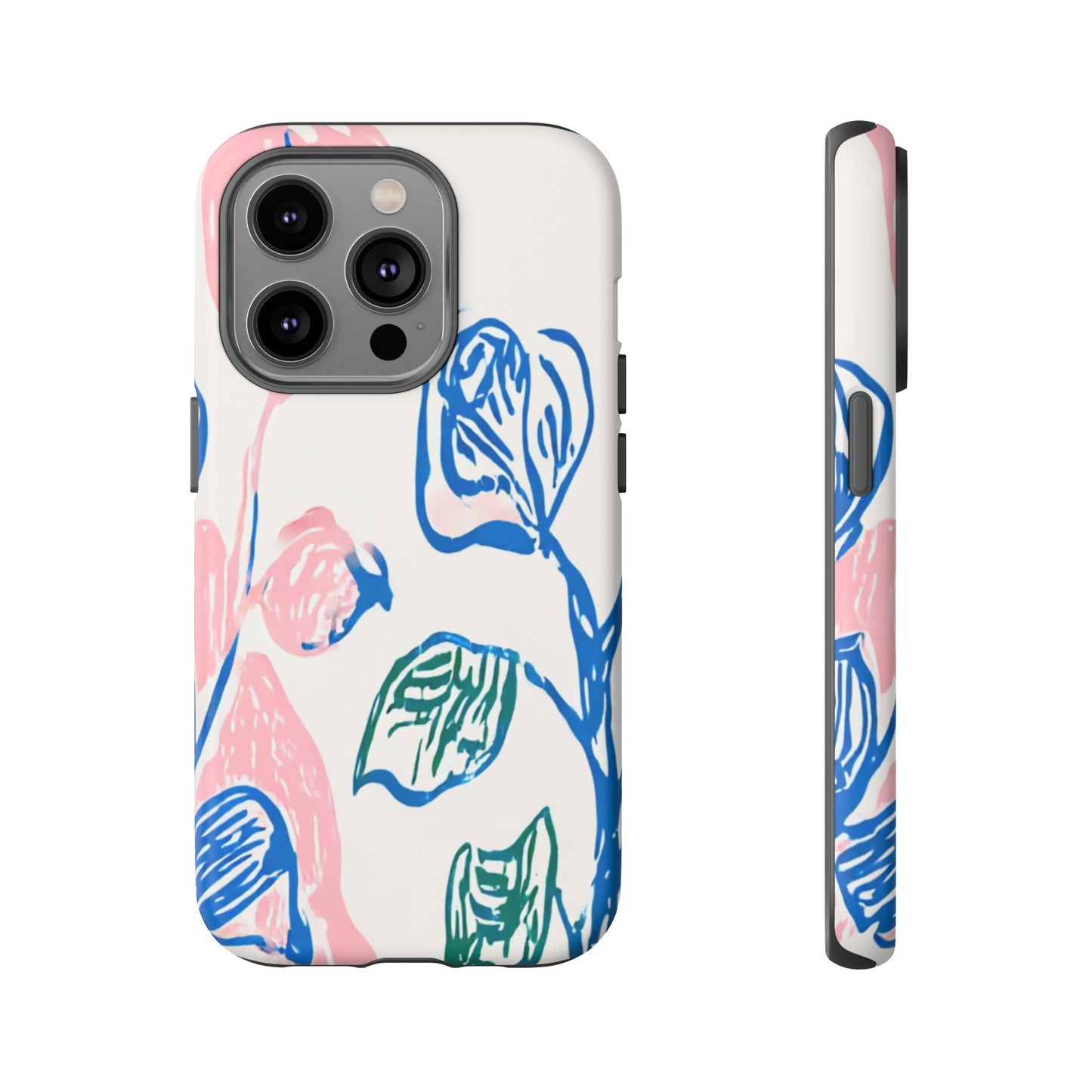 Floral Abstract Case - Artistic Phone Cover iPhone 14-17 Pro Air