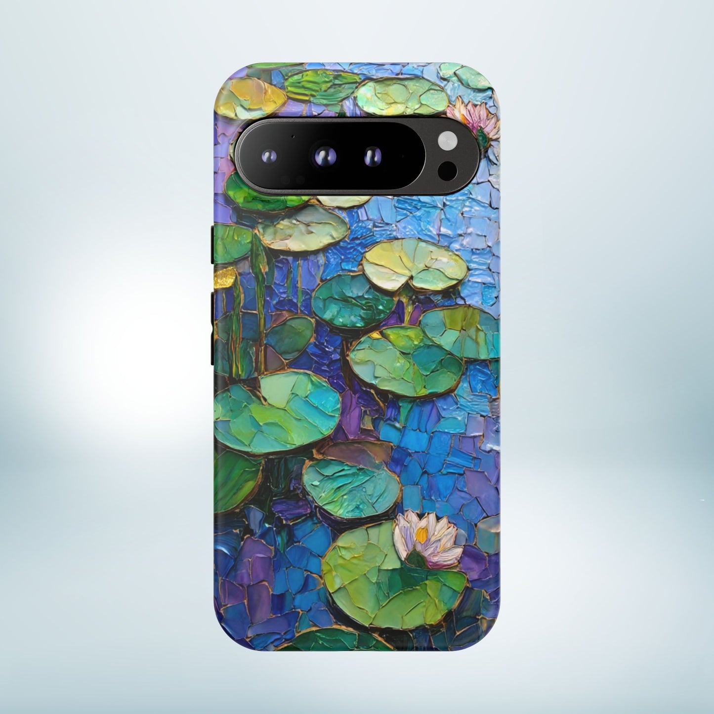 Lily Pad Phone Case, Impressionist Mosaic Botanical Cover, iPhone 15 16 17 Pro Air, Google Pixel 7 8 9 Pro, Samsung S23 S24 S25 S26 Ultra