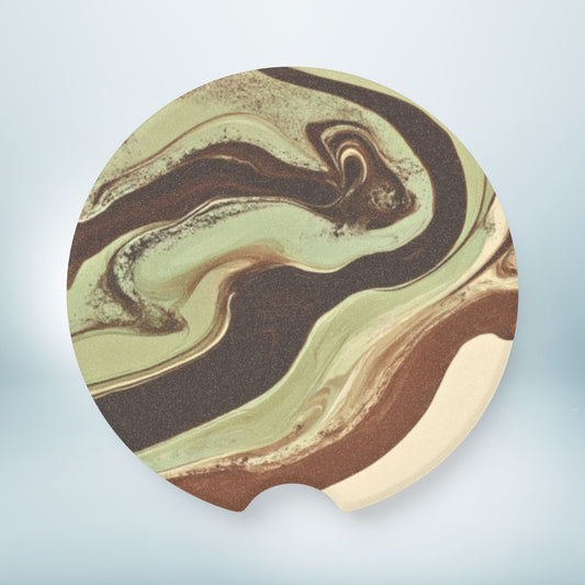 Stone Car Coaster, Marbled Earth Design, Modern Car Accessory, New Car Gift, Cup Holder, Soapstone Drink Holder, Vehicle Coaster Set