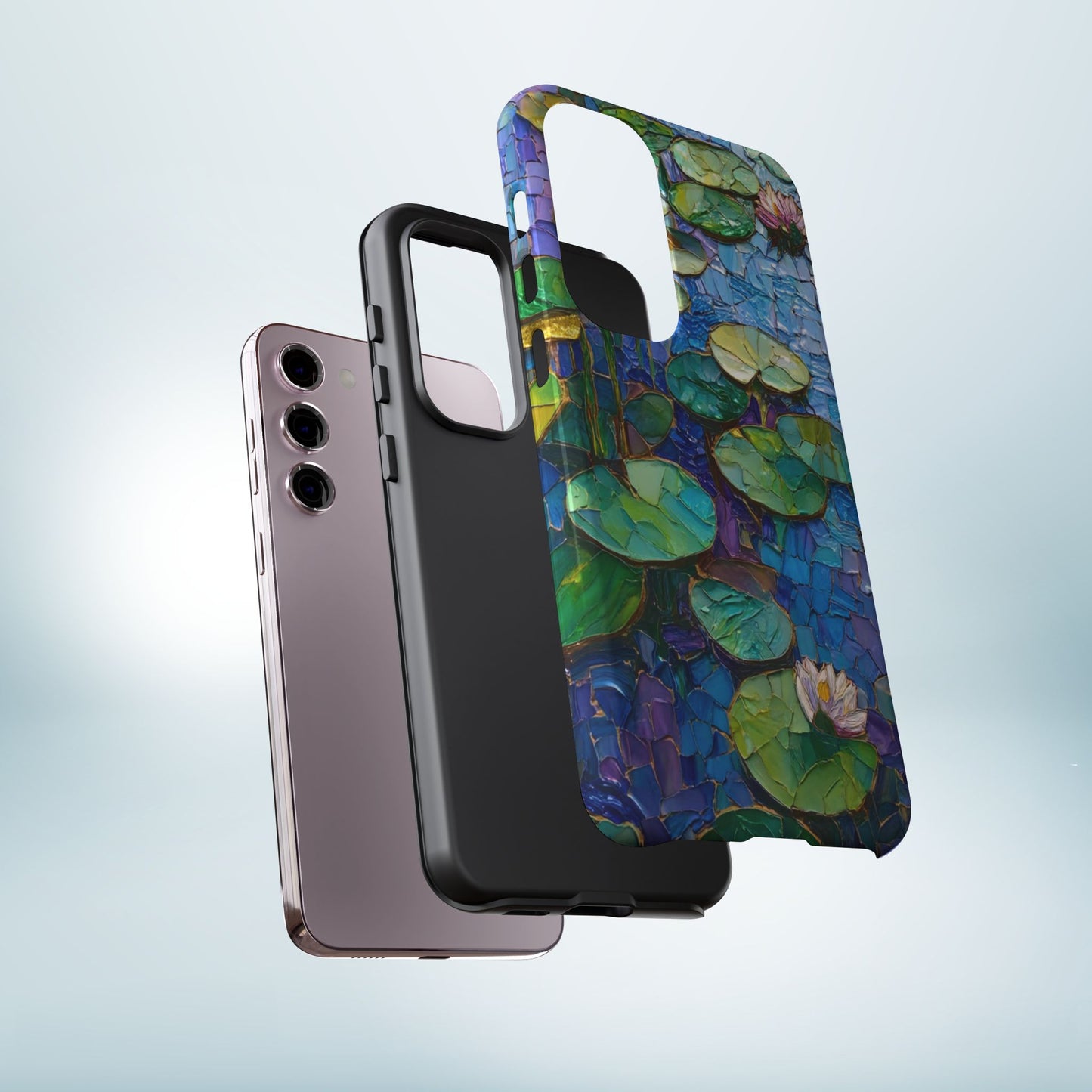 Lily Pad Phone Case, Impressionist Mosaic Botanical Cover, iPhone 15 16 17 Pro Air, Google Pixel 7 8 9 Pro, Samsung S23 S24 S25 S26 Ultra