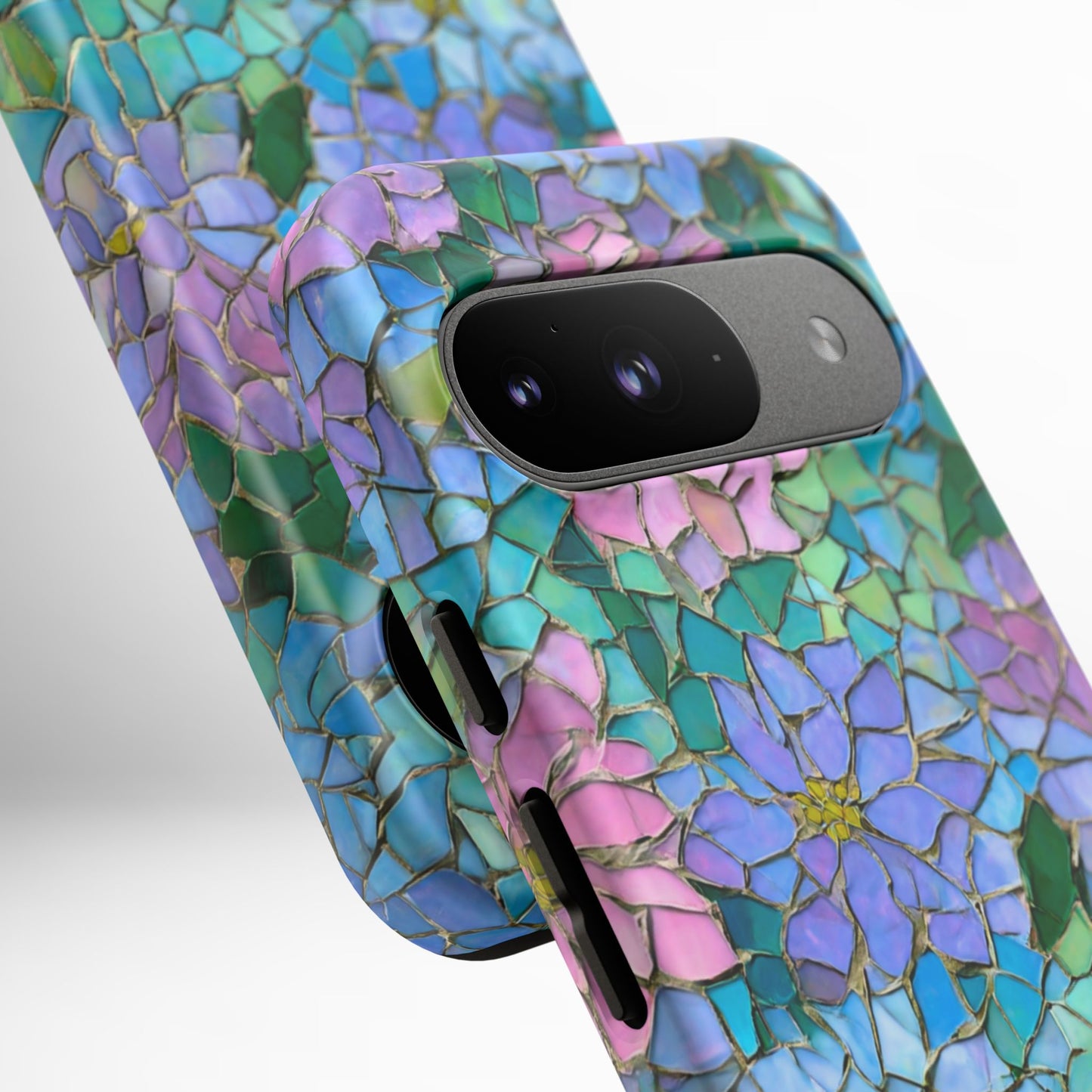 Mosaic Floral Phone Case, iPhone 17 Air Case, Pixel 9 Pro XL Cover, Samsung Galaxy 25 Plus Ultra Tough Case