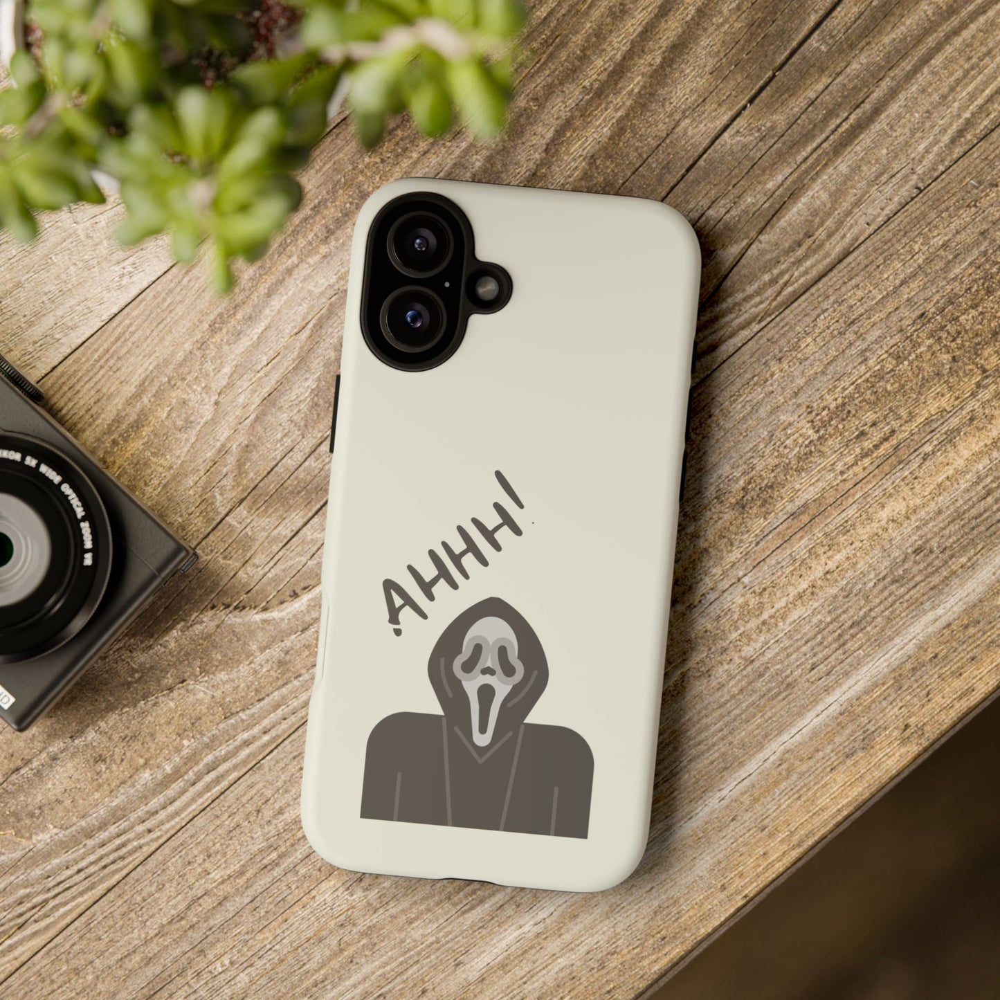 Ghostface Phone Case: Horror Movie Parody iPhone Samsung Pixel Cover