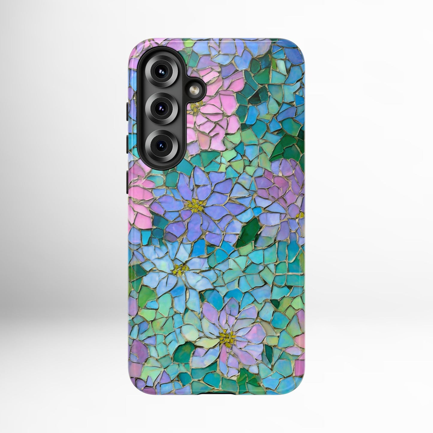 Mosaic Floral Phone Case, iPhone 17 Air Case, Pixel 9 Pro XL Cover, Samsung Galaxy 25 Plus Ultra Tough Case