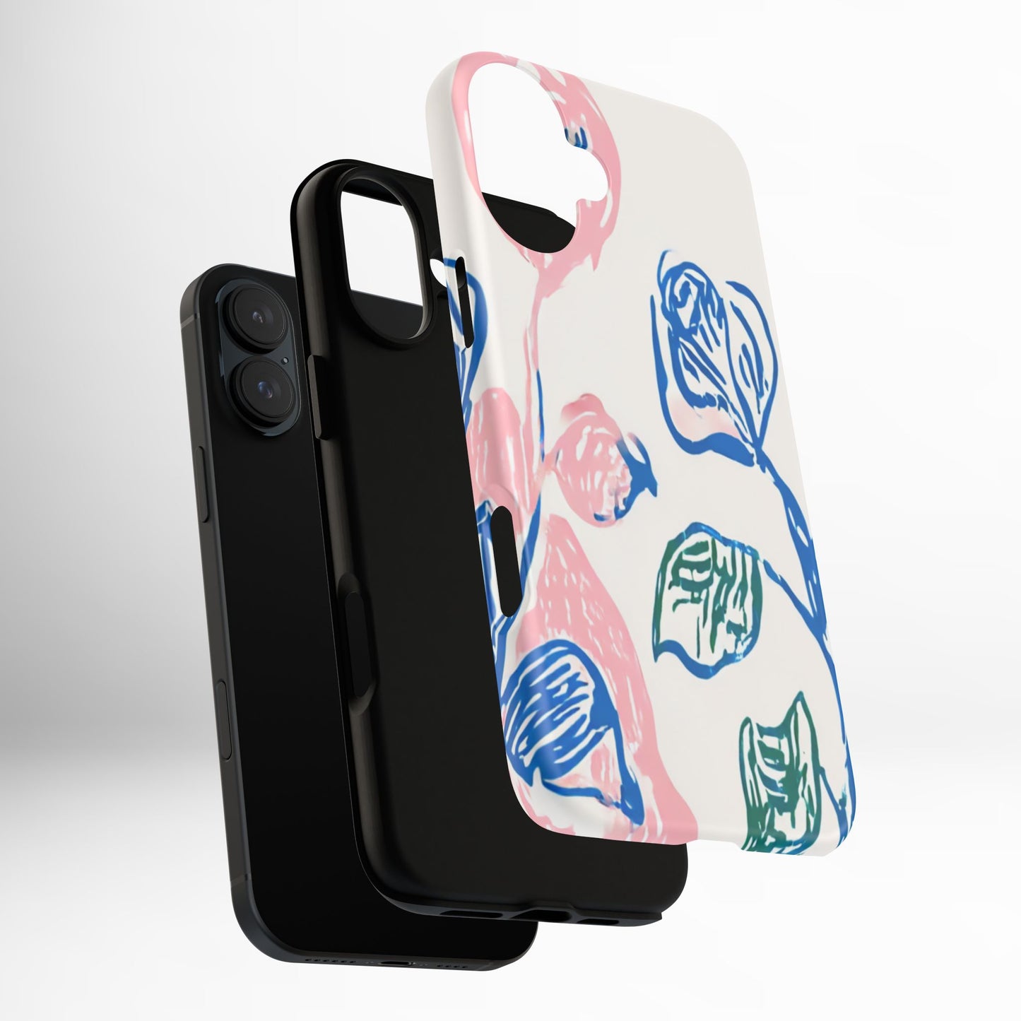 Floral Abstract Case - Artistic Phone Cover iPhone 14-17 Pro Air