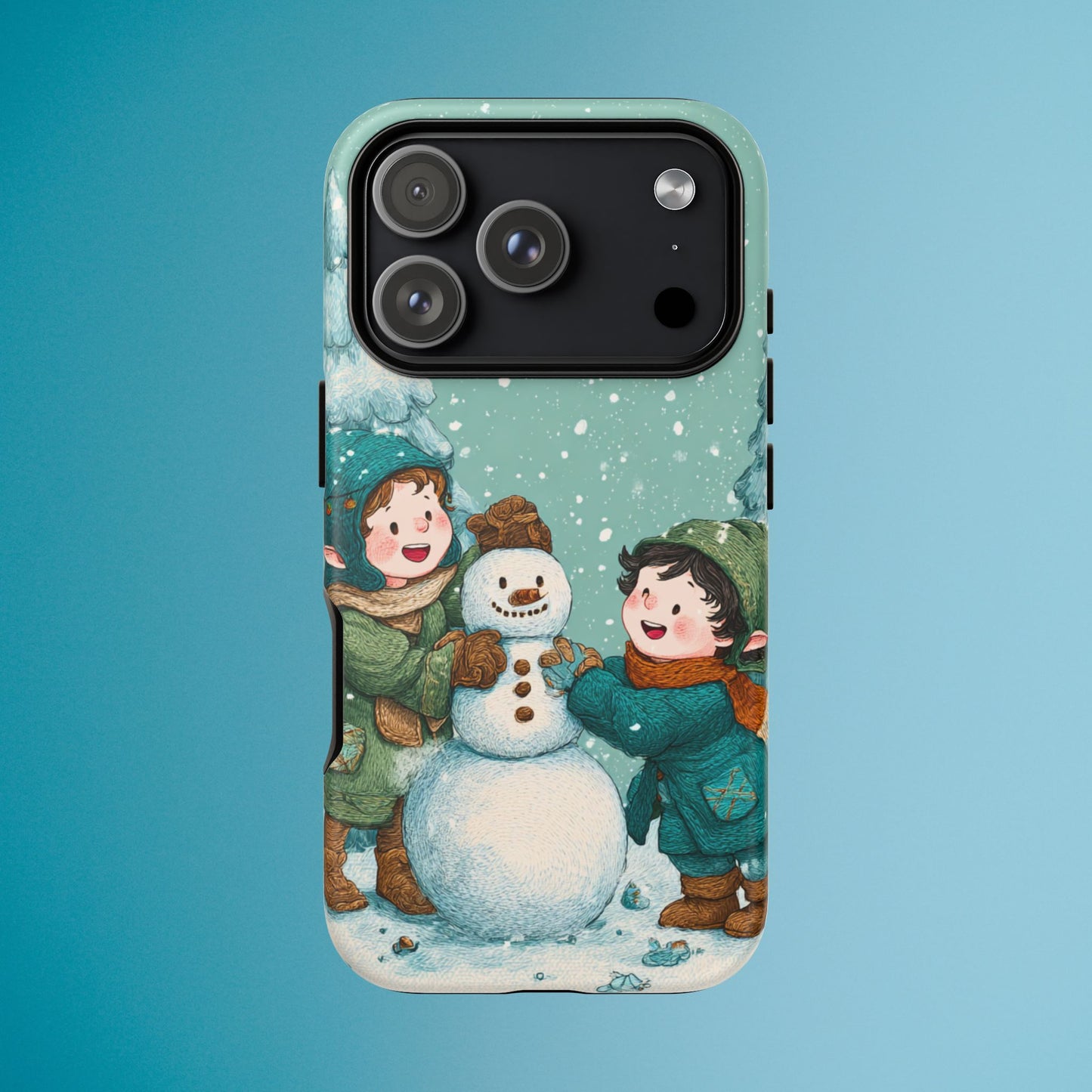 Elf Snowman Winter Phone Case Cute Holiday Cover for iPhone Samsung Pixel