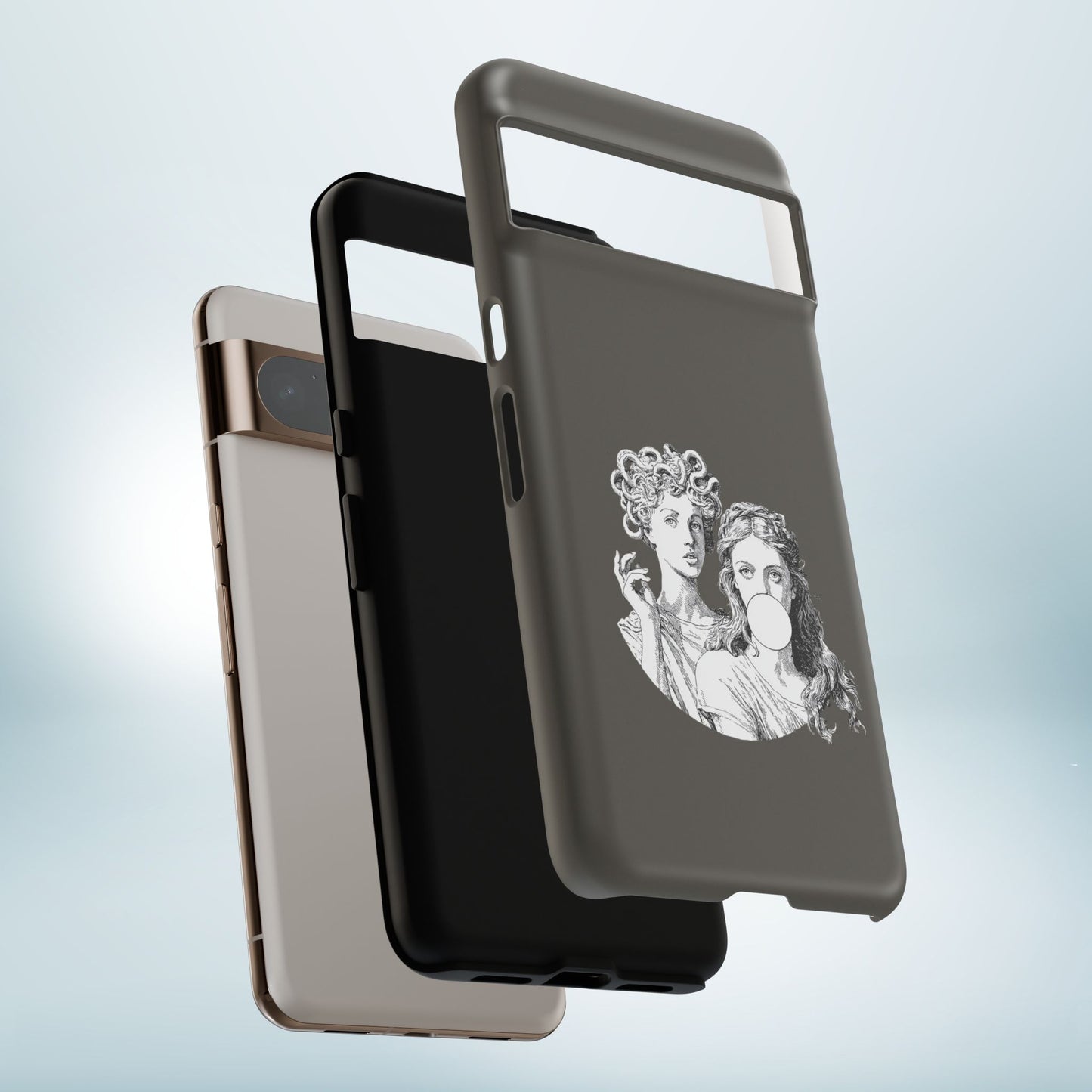 Athena and Medusa Phone Case, Greek Mythology Tough Cover, Gothic Art iPhone Samsung Pixel Case