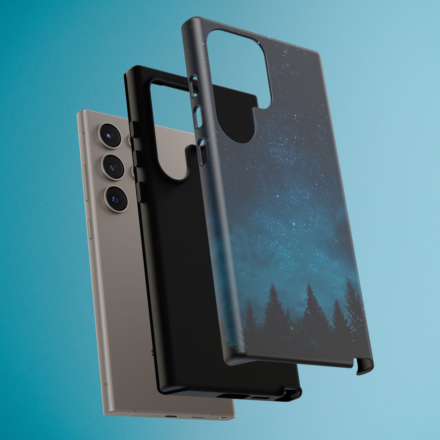 Dark Starry Night Phone Case - Winter Theme Phone Cover for iPhone, Pixel and Samsung Galaxy Models