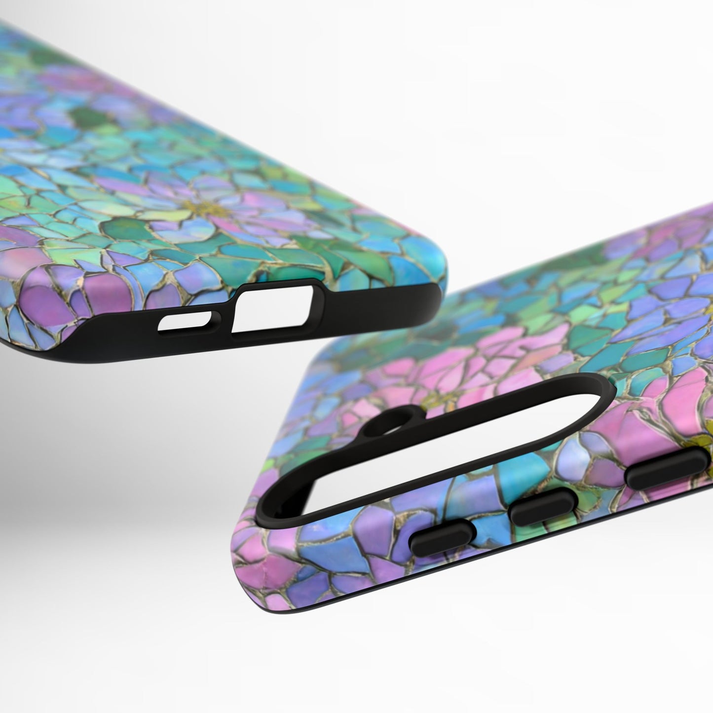 Mosaic Floral Phone Case, iPhone 17 Air Case, Pixel 9 Pro XL Cover, Samsung Galaxy 25 Plus Ultra Tough Case