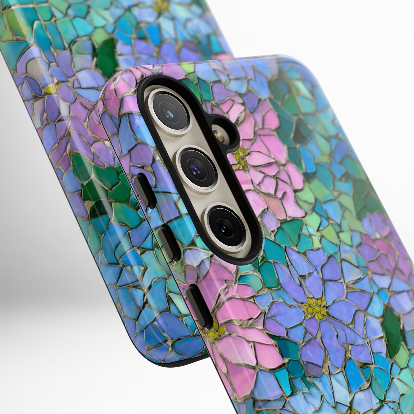 Mosaic Floral Phone Case, iPhone 17 Air Case, Pixel 9 Pro XL Cover, Samsung Galaxy 25 Plus Ultra Tough Case