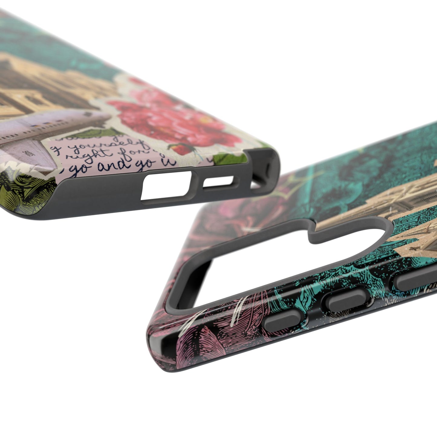 Gothic Cathedral Phone Case, Dark Academia Aesthetic, Fall Floral Art iPhone Samsung Pixel Cover, Scrapbook Vintage Phone Case Design