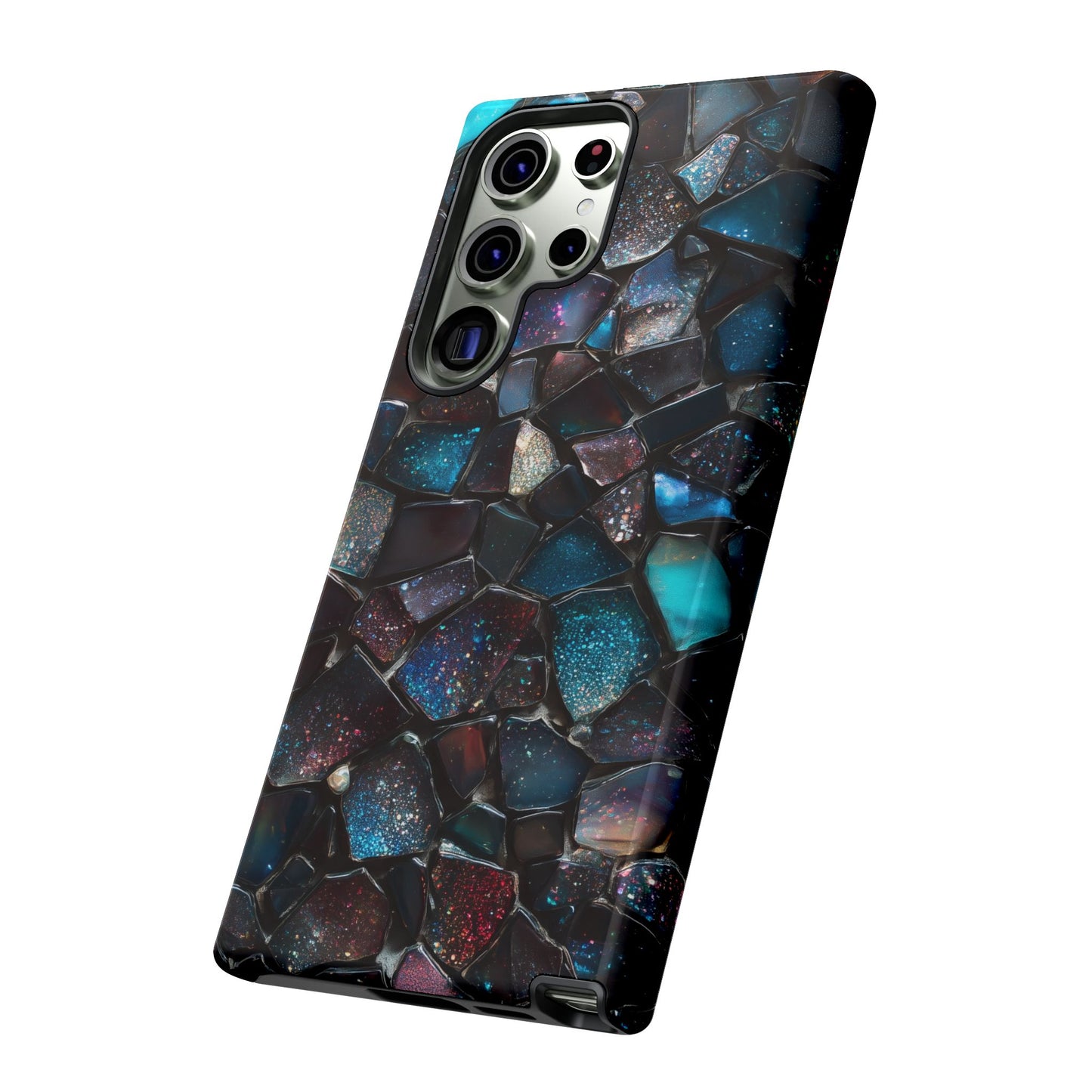 Gemstone Mosaic Phone Case, Crystal Stone Aesthetic Cover, Tough Protective Case for iPhone, Samsung, Pixel