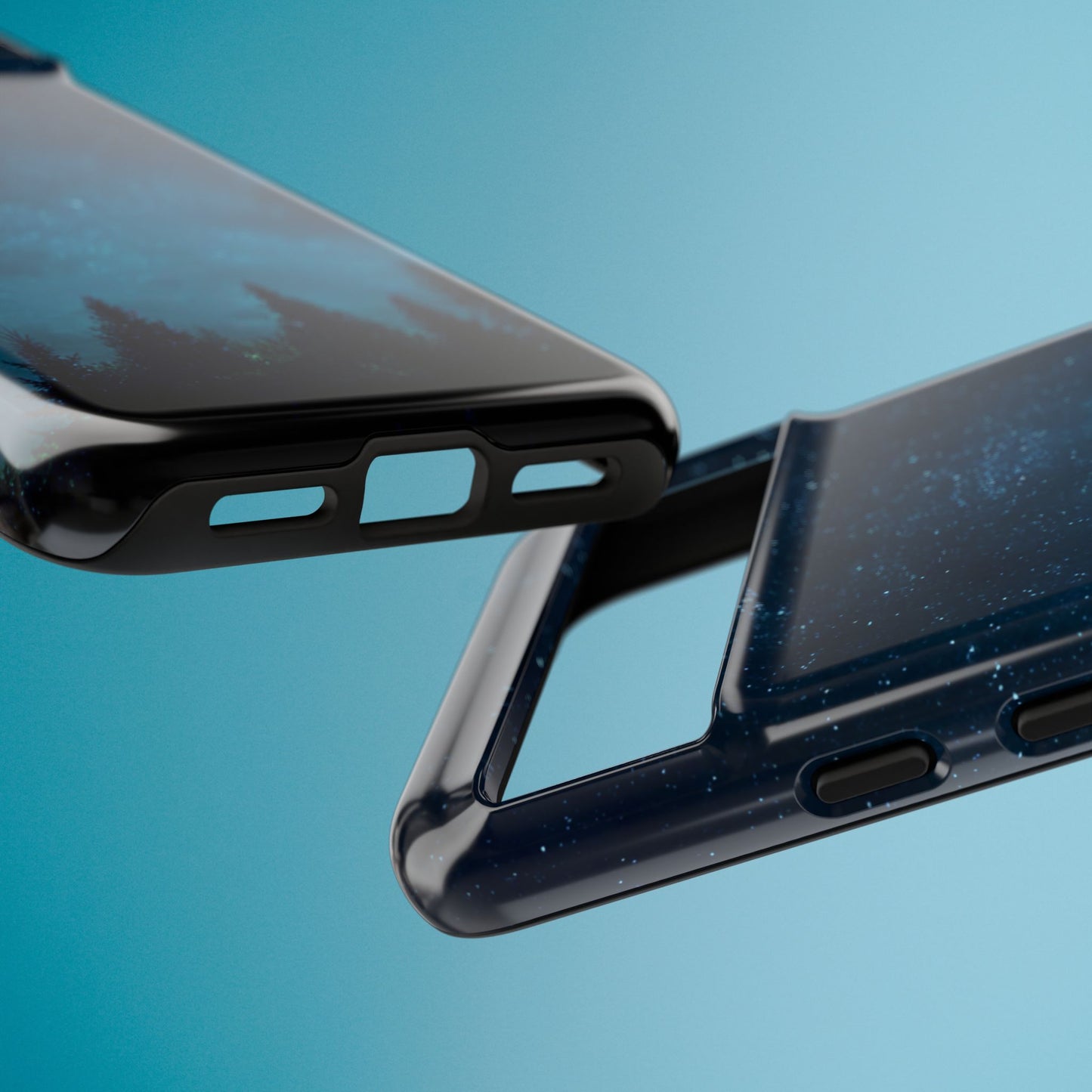 Dark Starry Night Phone Case - Winter Theme Phone Cover for iPhone, Pixel and Samsung Galaxy Models