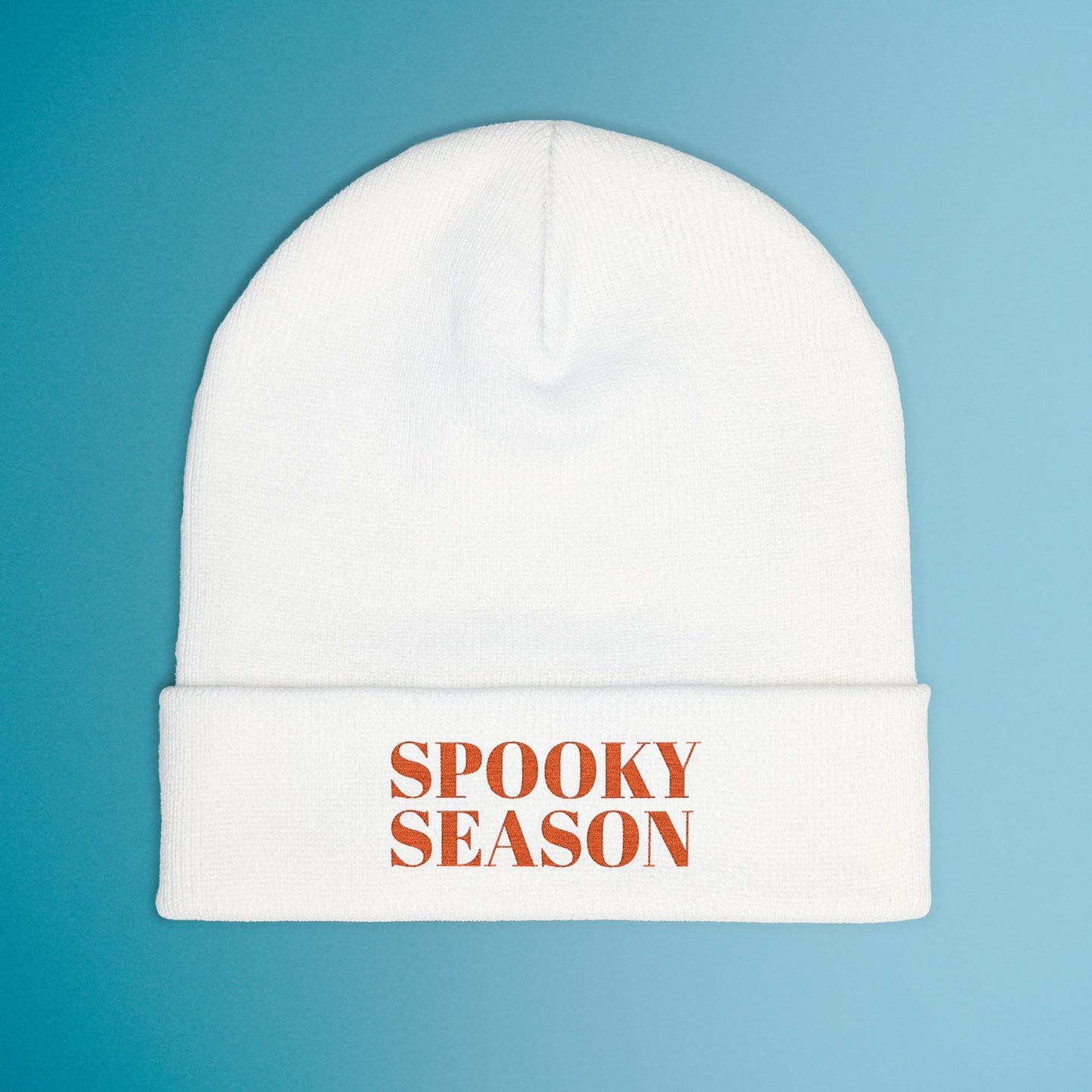 Spooky Season Embroidered Beanie, Halloween Knit Hat, Cozy Autumn Winter Accessory, Fall Fashion Gift