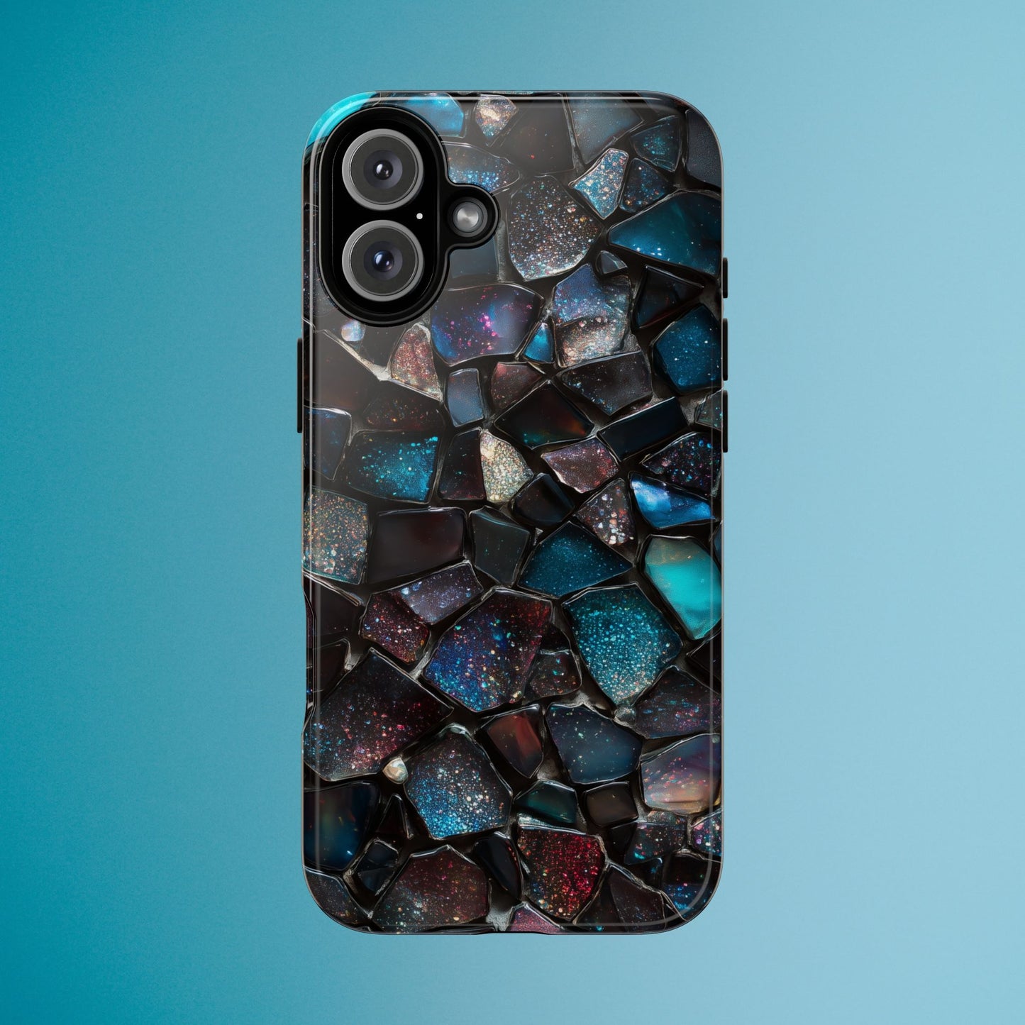 Gemstone Mosaic Phone Case, Crystal Stone Aesthetic Cover, Tough Protective Case for iPhone, Samsung, Pixel
