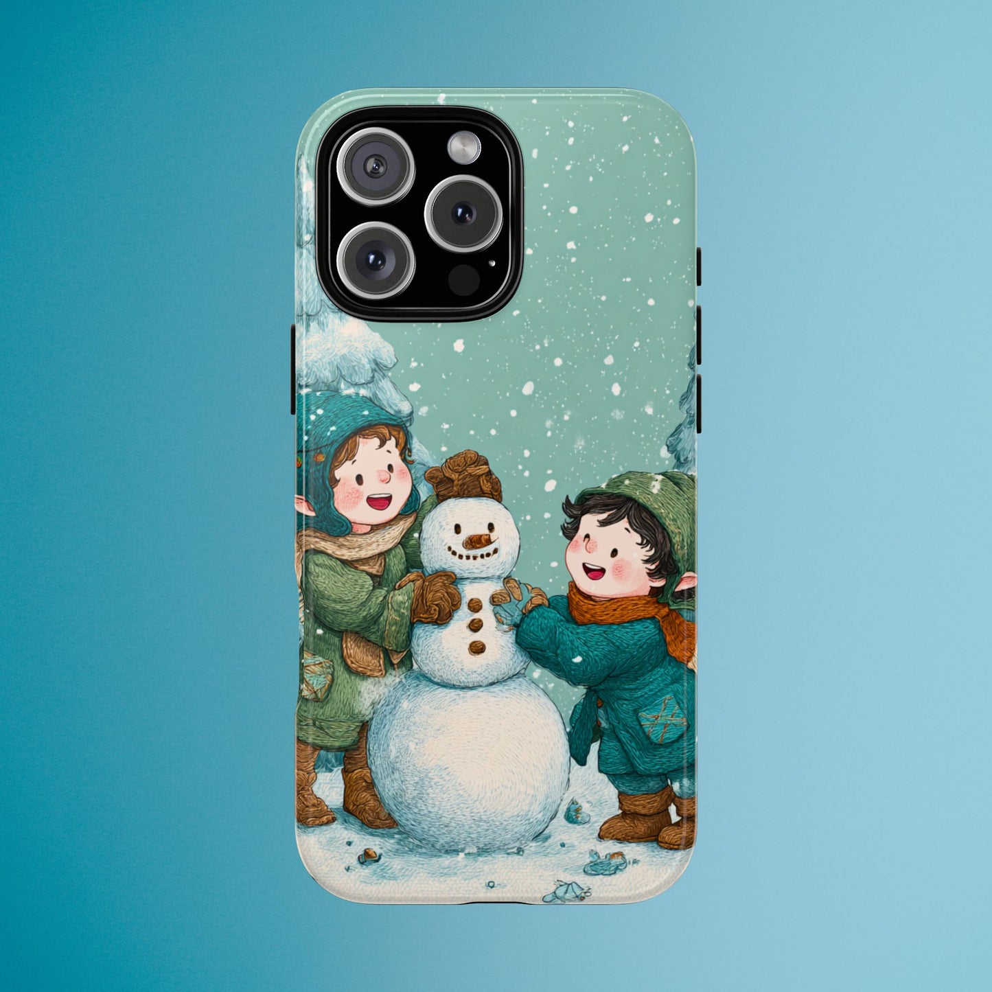Elf Snowman Winter Phone Case Cute Holiday Cover for iPhone Samsung Pixel