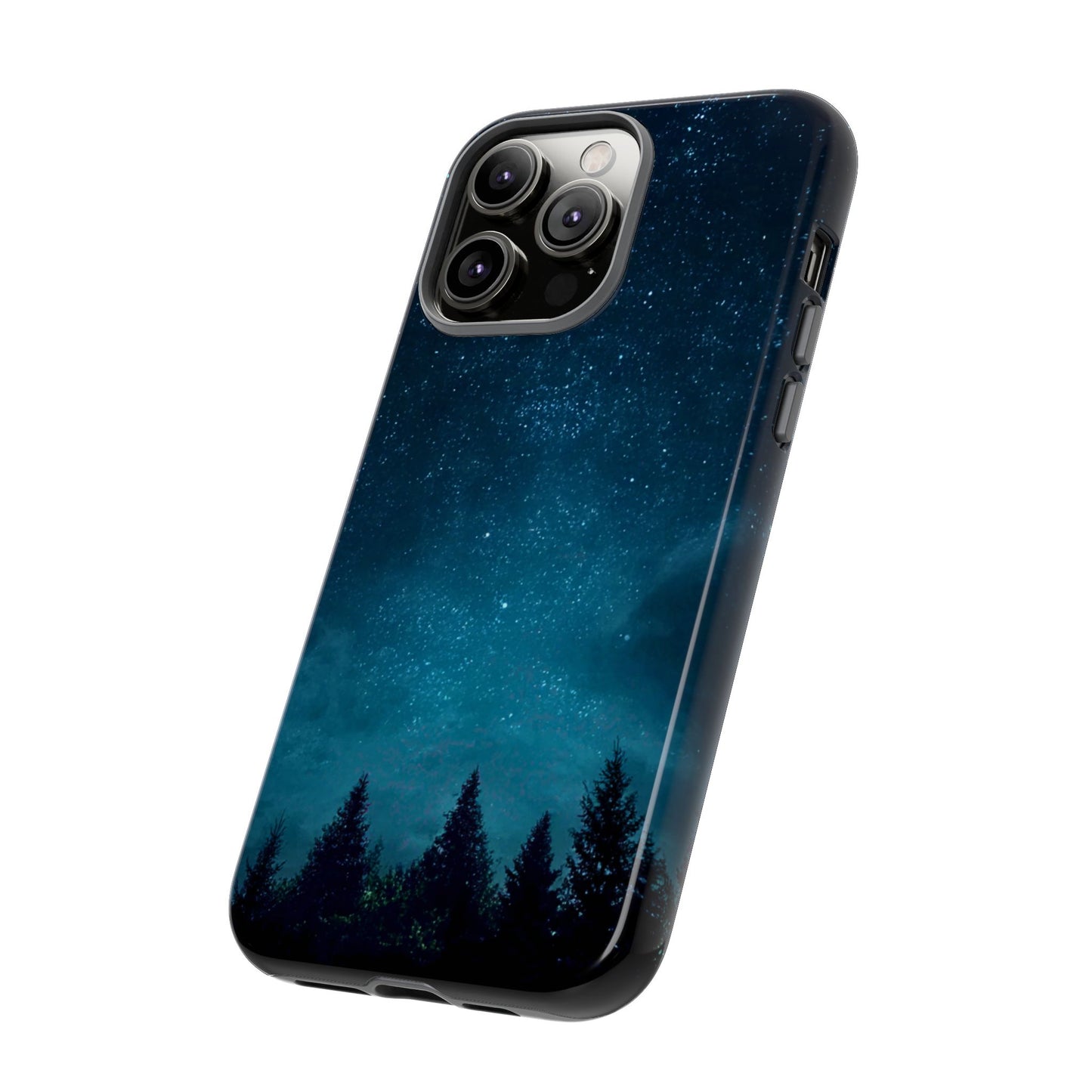 Dark Starry Night Phone Case - Winter Theme Phone Cover for iPhone, Pixel and Samsung Galaxy Models