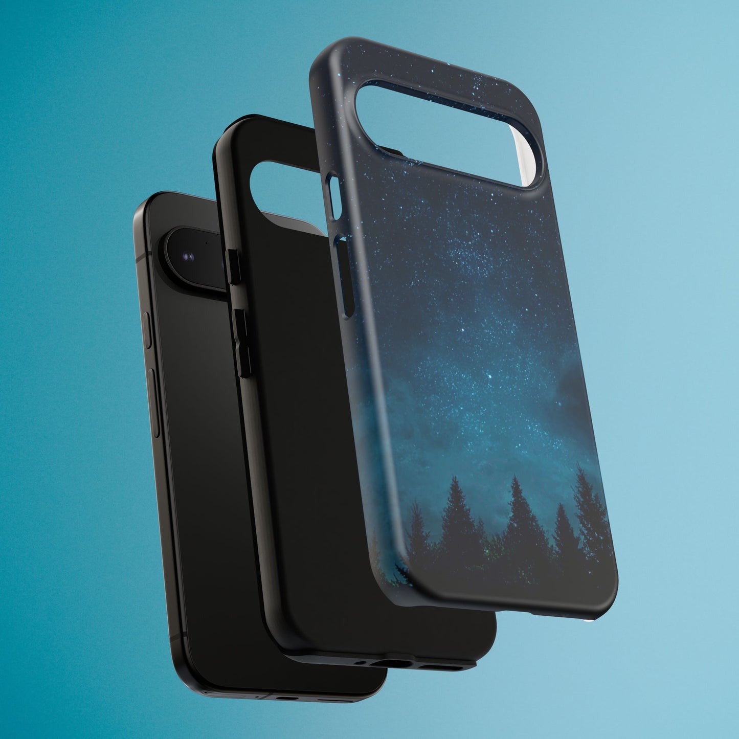 Dark Starry Night Phone Case - Winter Theme Phone Cover for iPhone, Pixel and Samsung Galaxy Models