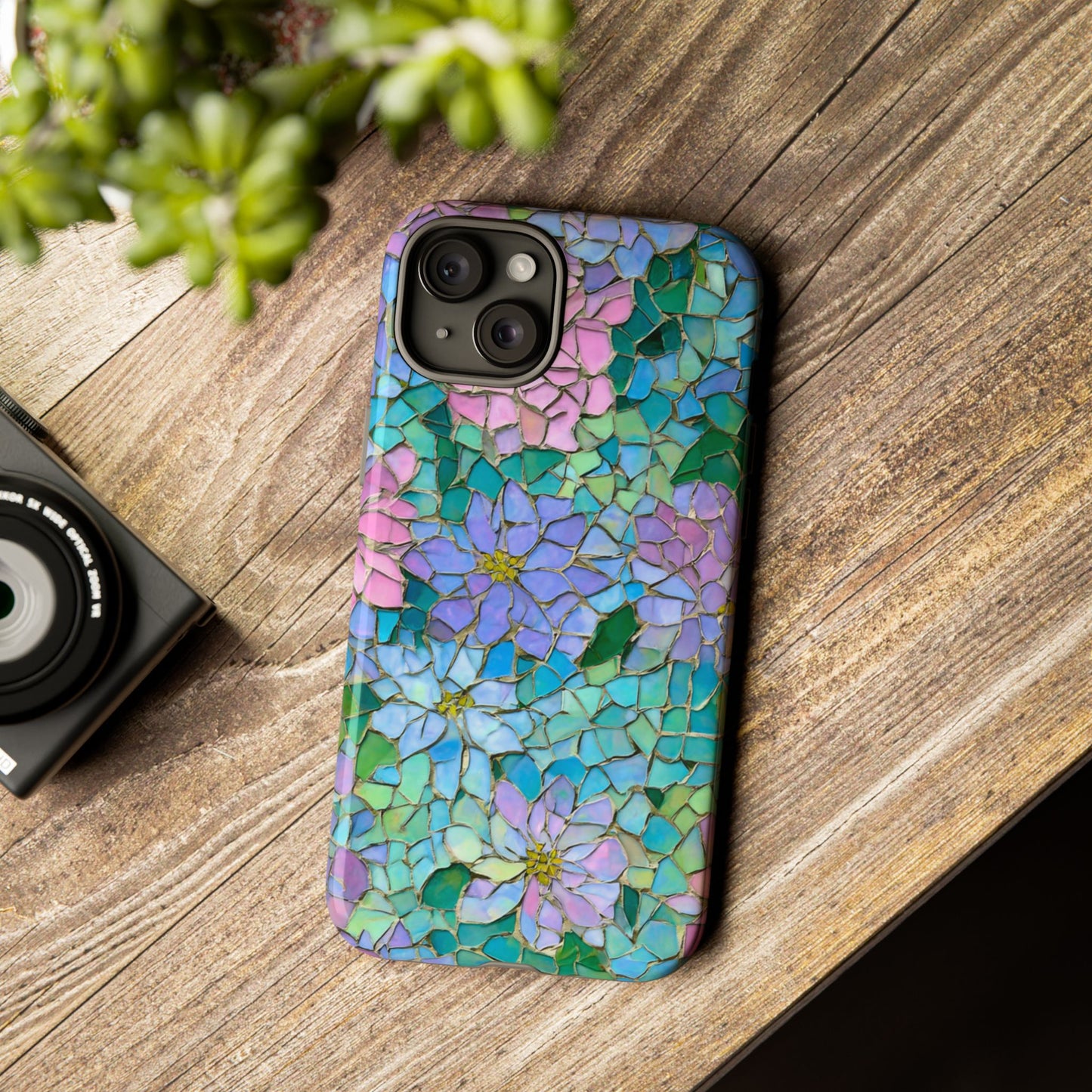 Mosaic Floral Phone Case, iPhone 17 Air Case, Pixel 9 Pro XL Cover, Samsung Galaxy 25 Plus Ultra Tough Case