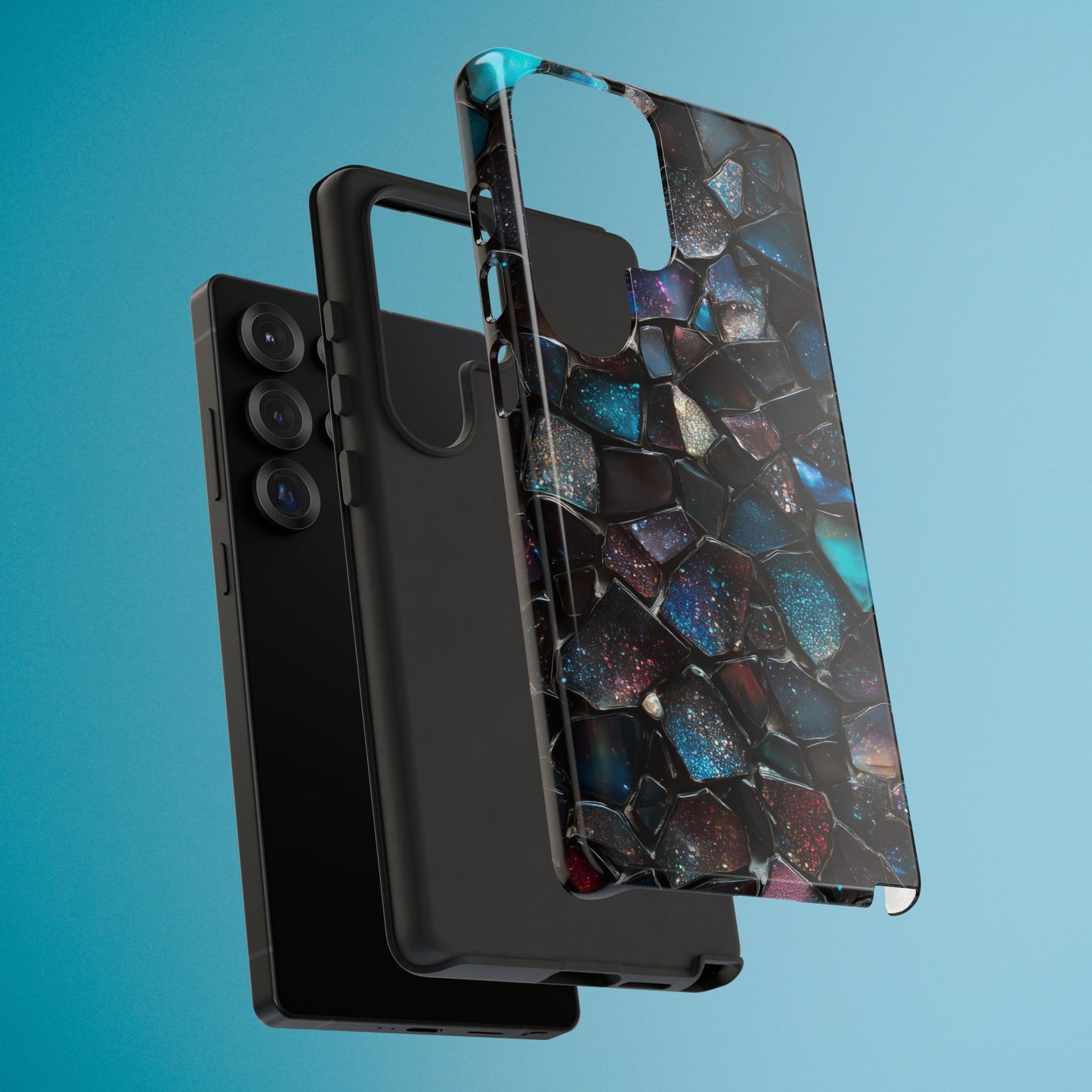 Gemstone Mosaic Phone Case, Crystal Stone Aesthetic Cover, Tough Protective Case for iPhone, Samsung, Pixel