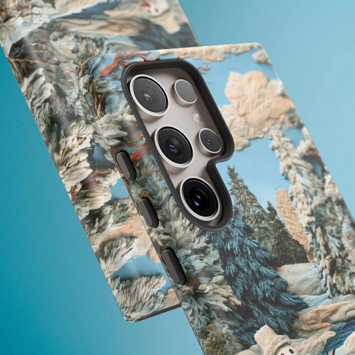 Snowman Winter Scene Phone Case Christmas Holiday Cover for iPhone Samsung Pixel