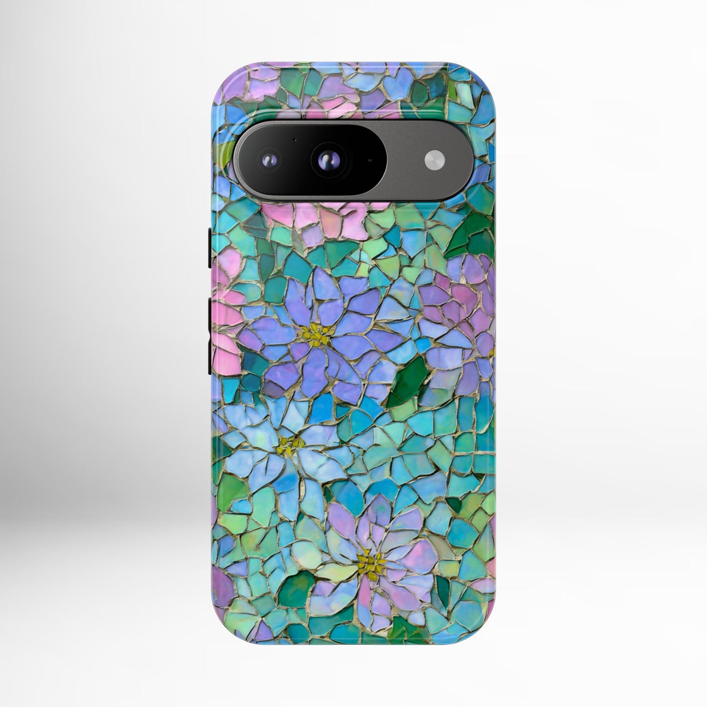 Mosaic Floral Phone Case, iPhone 17 Air Case, Pixel 9 Pro XL Cover, Samsung Galaxy 25 Plus Ultra Tough Case