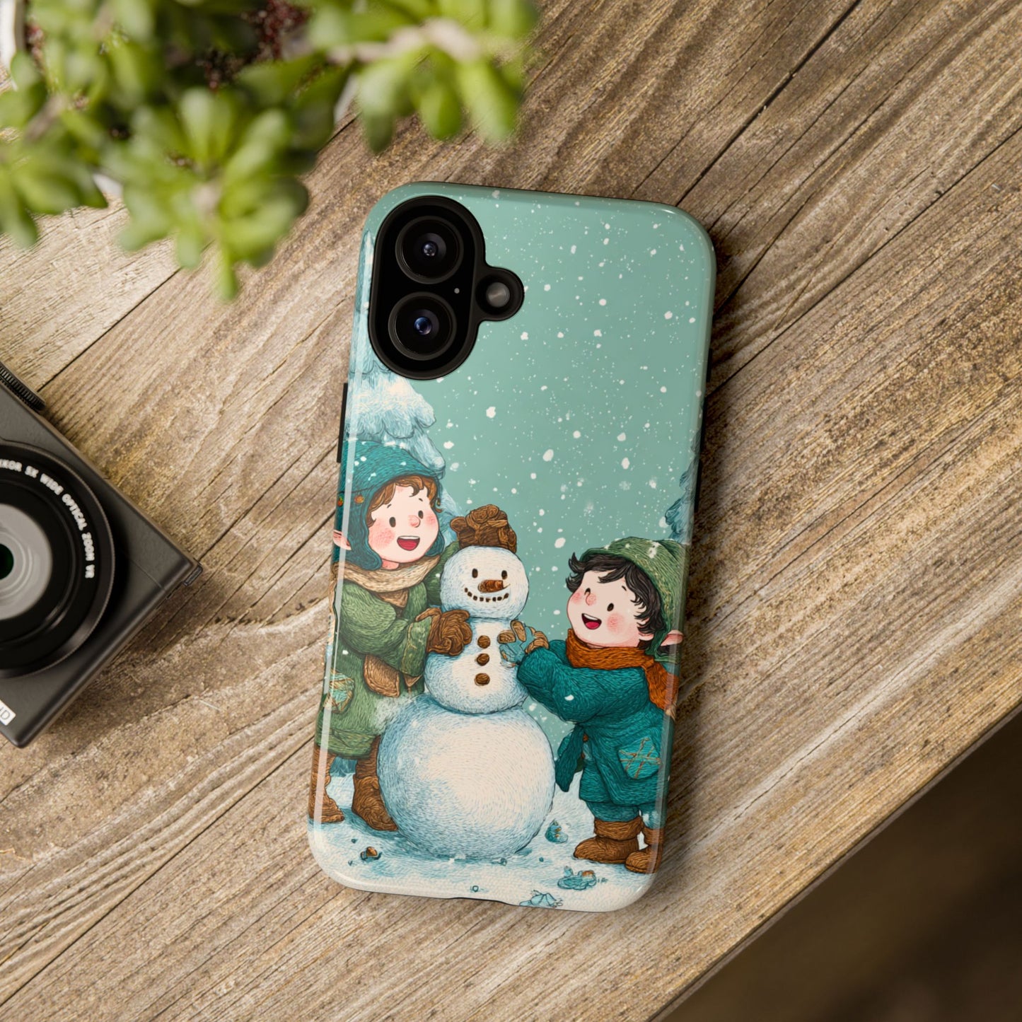 Elf Snowman Winter Phone Case Cute Holiday Cover for iPhone Samsung Pixel