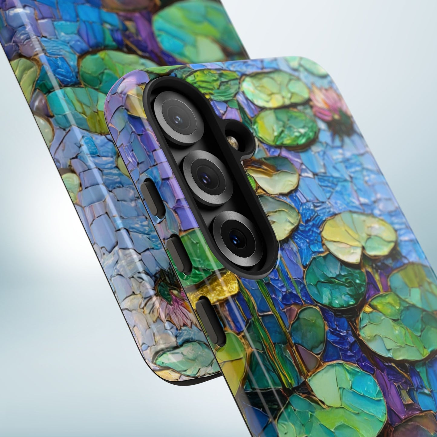 Lily Pad Phone Case, Impressionist Mosaic Botanical Cover, iPhone 15 16 17 Pro Air, Google Pixel 7 8 9 Pro, Samsung S23 S24 S25 S26 Ultra