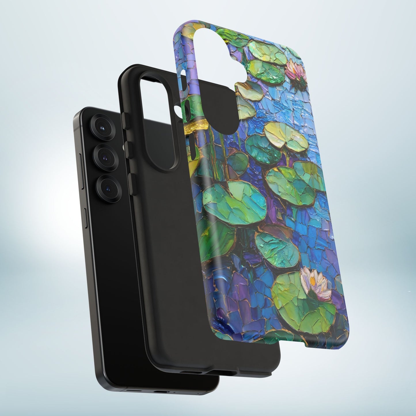 Lily Pad Phone Case, Impressionist Mosaic Botanical Cover, iPhone 15 16 17 Pro Air, Google Pixel 7 8 9 Pro, Samsung S23 S24 S25 S26 Ultra