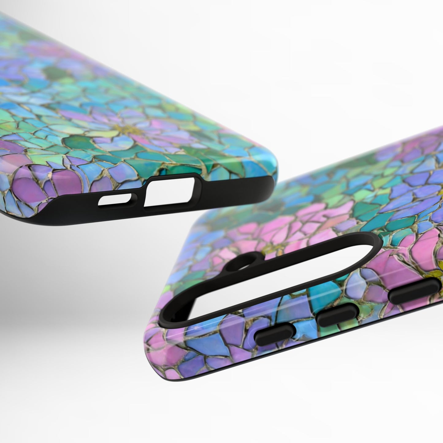 Mosaic Floral Phone Case, iPhone 17 Air Case, Pixel 9 Pro XL Cover, Samsung Galaxy 25 Plus Ultra Tough Case