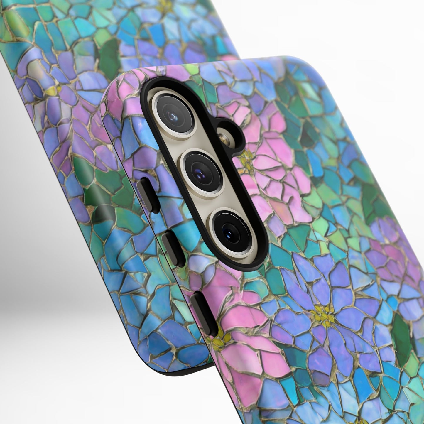 Mosaic Floral Phone Case, iPhone 17 Air Case, Pixel 9 Pro XL Cover, Samsung Galaxy 25 Plus Ultra Tough Case