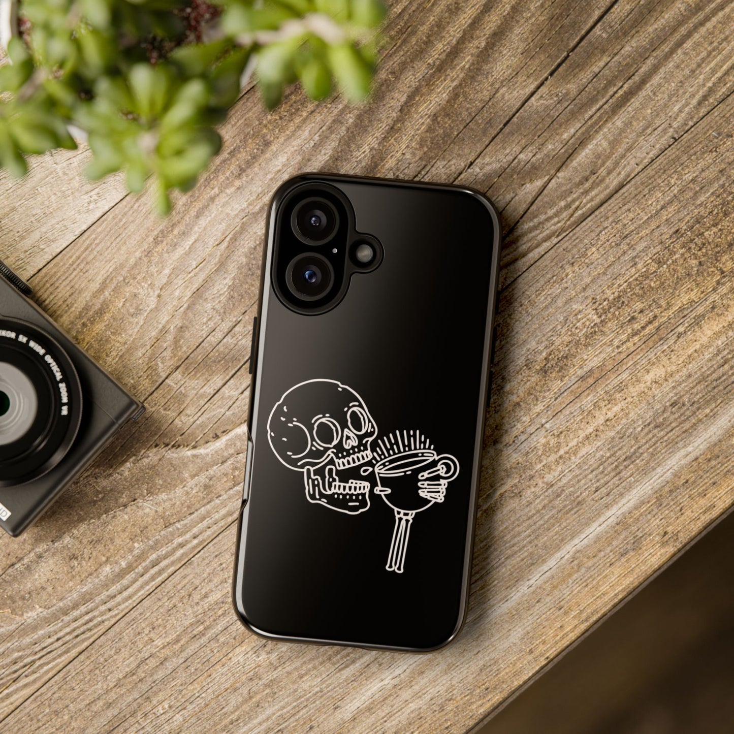 Skull Coffee Phone Case Gothic iPhone, Samsung,!Pixel