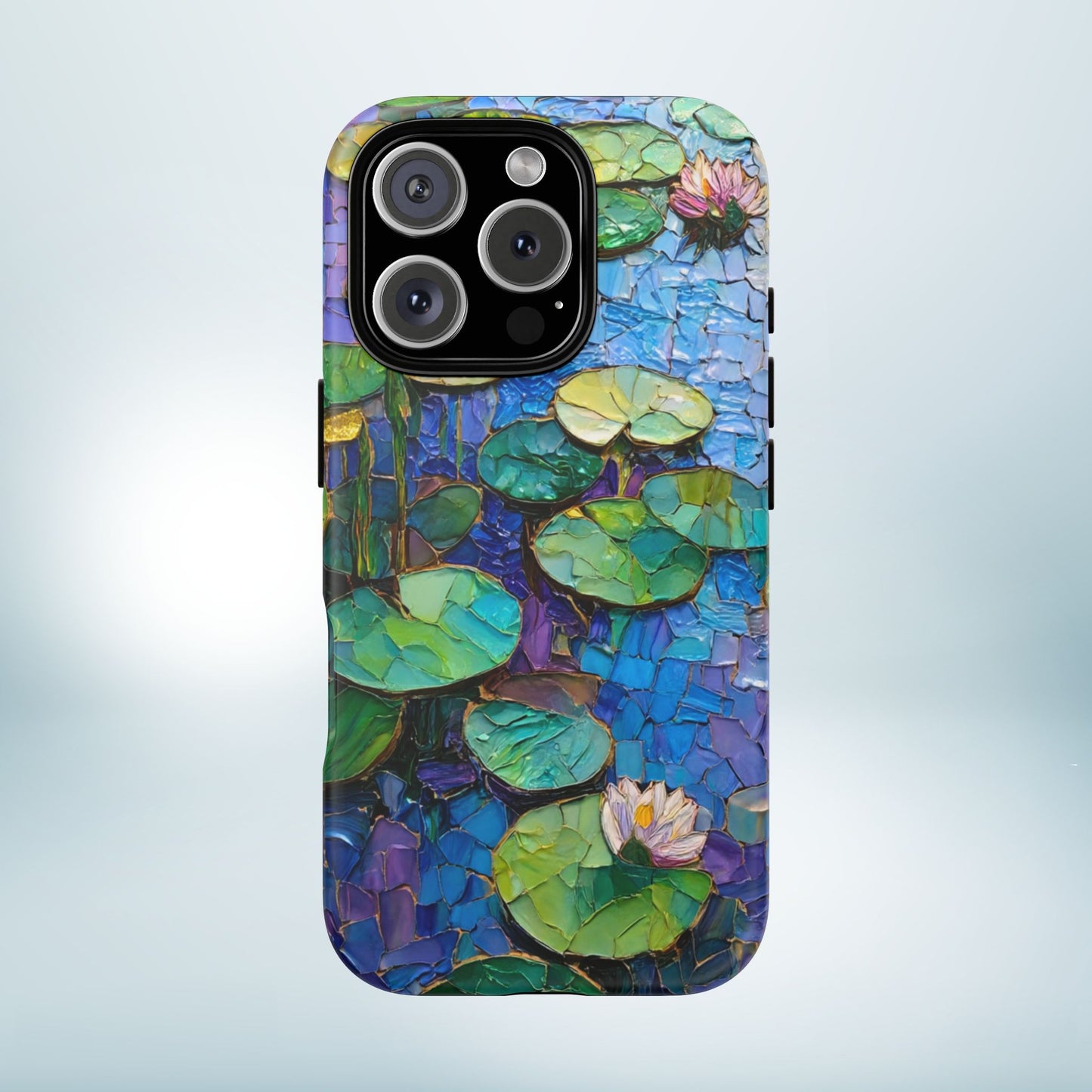 Lily Pad Phone Case, Impressionist Mosaic Botanical Cover, iPhone 15 16 17 Pro Air, Google Pixel 7 8 9 Pro, Samsung S23 S24 S25 S26 Ultra