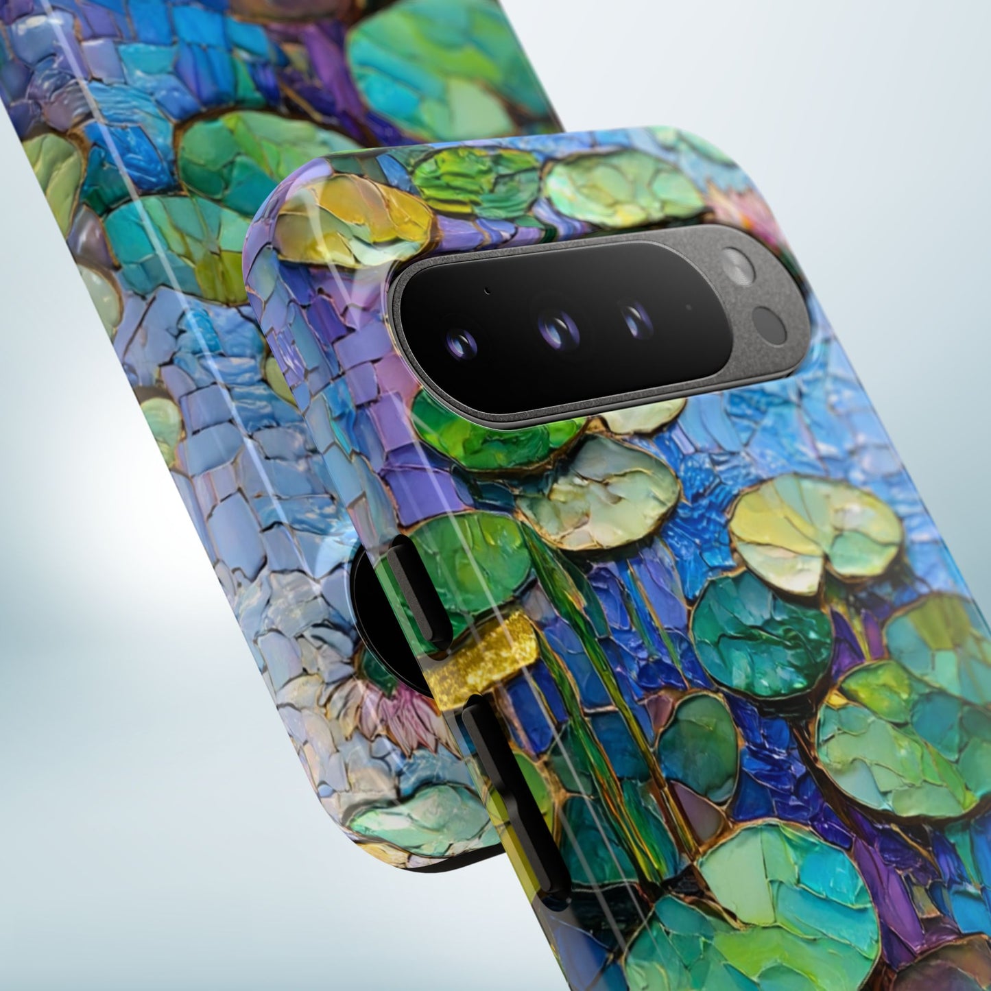 Lily Pad Phone Case, Impressionist Mosaic Botanical Cover, iPhone 15 16 17 Pro Air, Google Pixel 7 8 9 Pro, Samsung S23 S24 S25 S26 Ultra