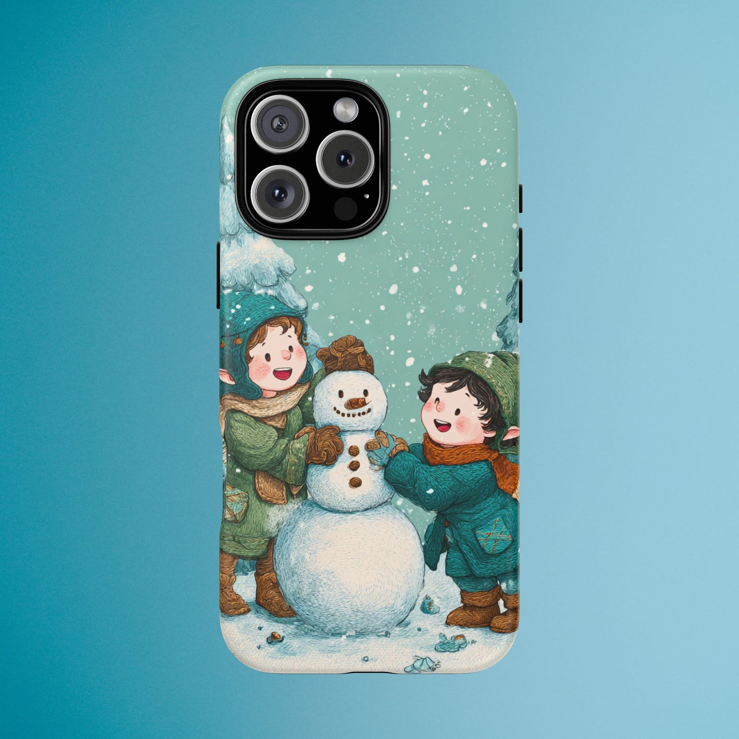 Elf Snowman Winter Phone Case Cute Holiday Cover for iPhone Samsung Pixel