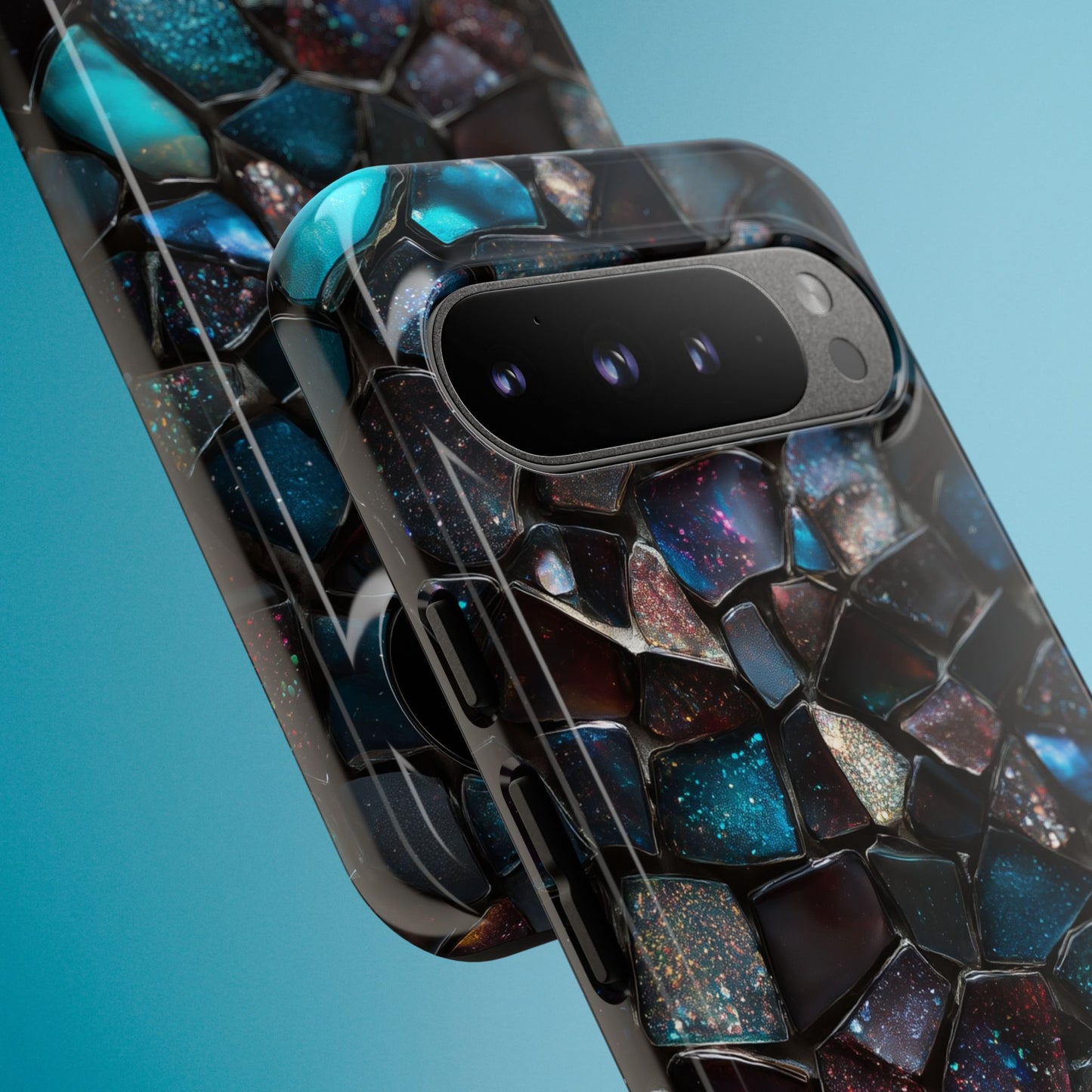 Gemstone Mosaic Phone Case, Crystal Stone Aesthetic Cover, Tough Protective Case for iPhone, Samsung, Pixel