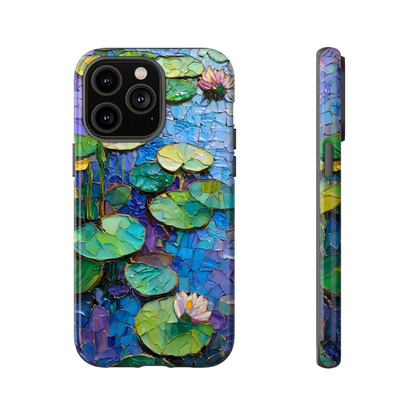 Lily Pad Phone Case, Impressionist Mosaic Botanical Cover, iPhone 15 16 17 Pro Air, Google Pixel 7 8 9 Pro, Samsung S23 S24 S25 S26 Ultra