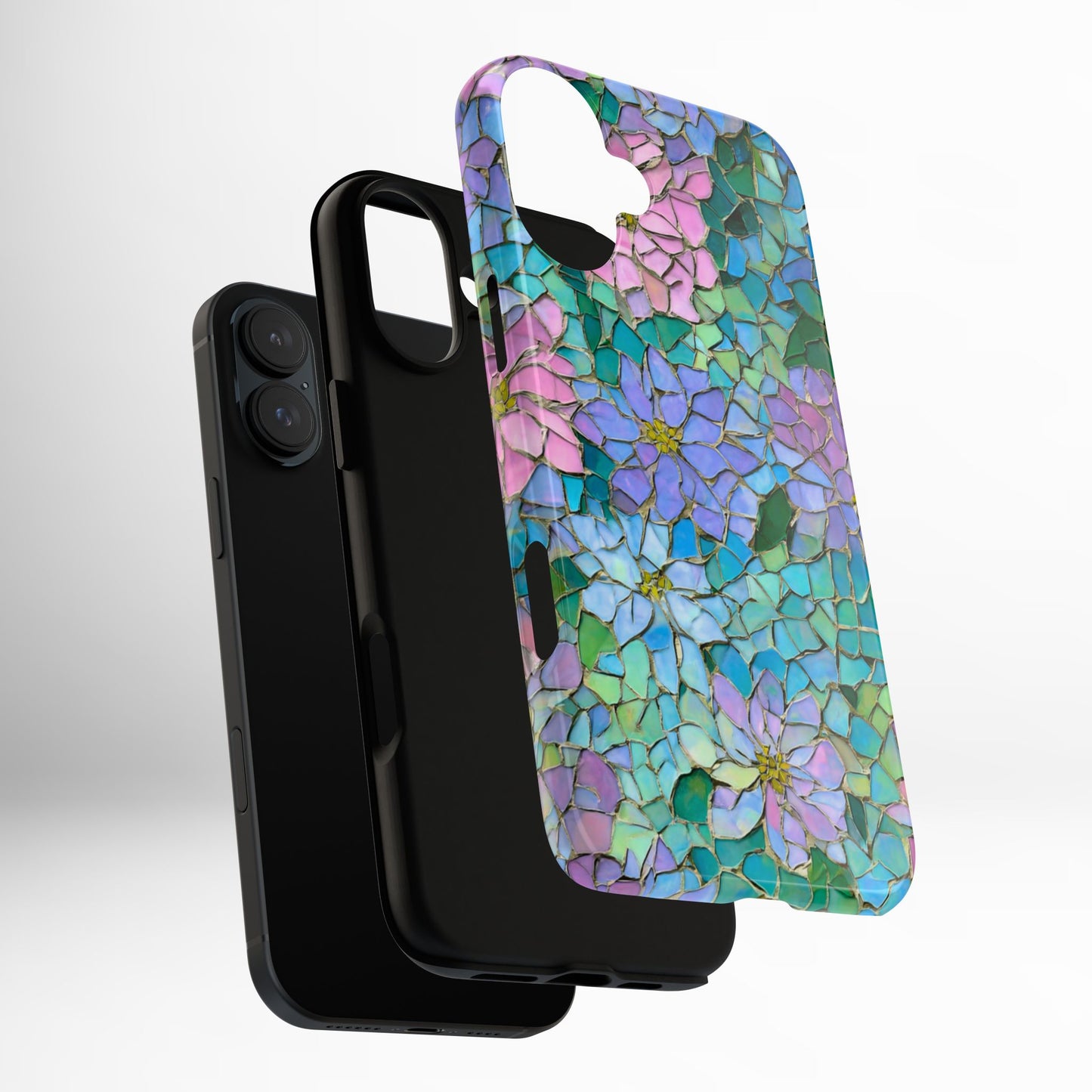 Mosaic Floral Phone Case, iPhone 17 Air Case, Pixel 9 Pro XL Cover, Samsung Galaxy 25 Plus Ultra Tough Case
