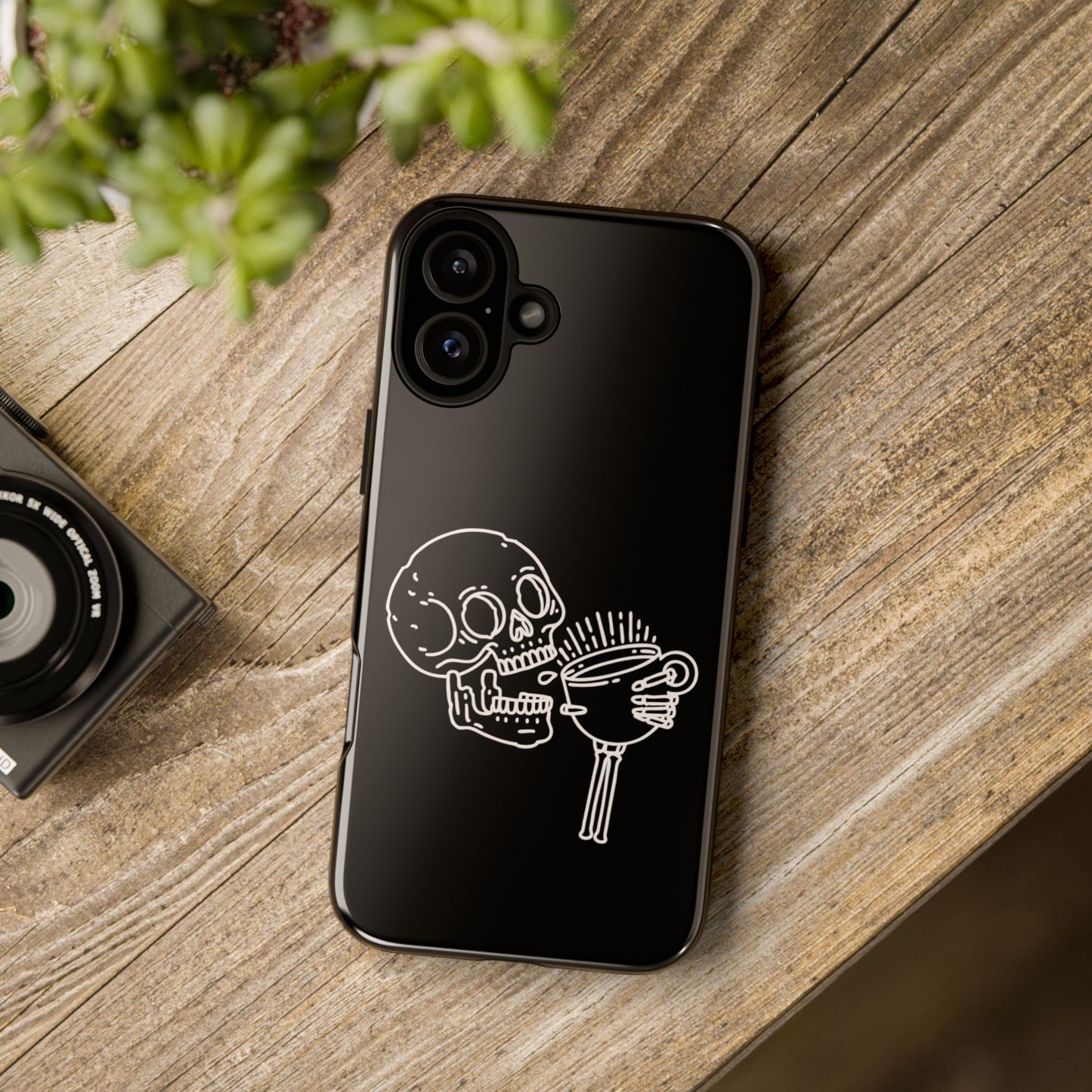 Skull Coffee Phone Case Gothic iPhone, Samsung,!Pixel