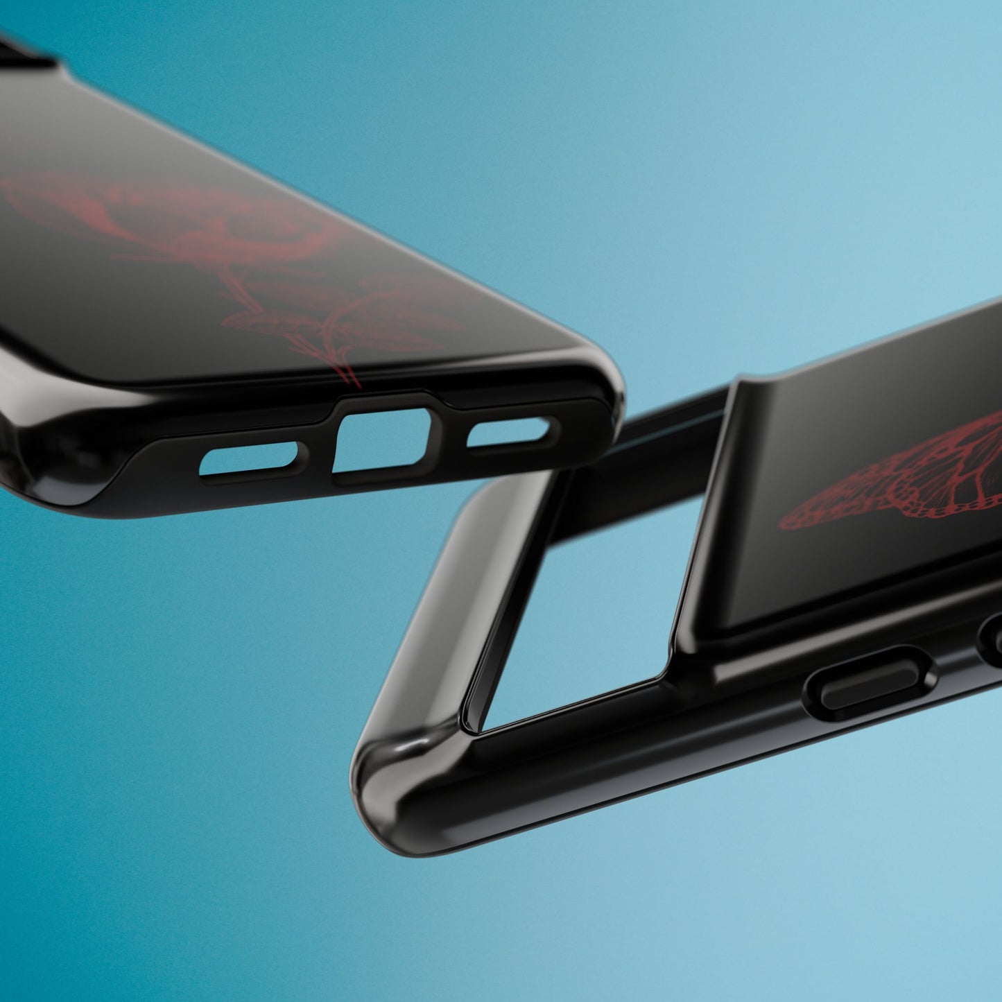 Black Rose and Butterfly Phone Case - Dark Academia Aesthetic Gothic iPhone, Galaxy and Pixel Cover