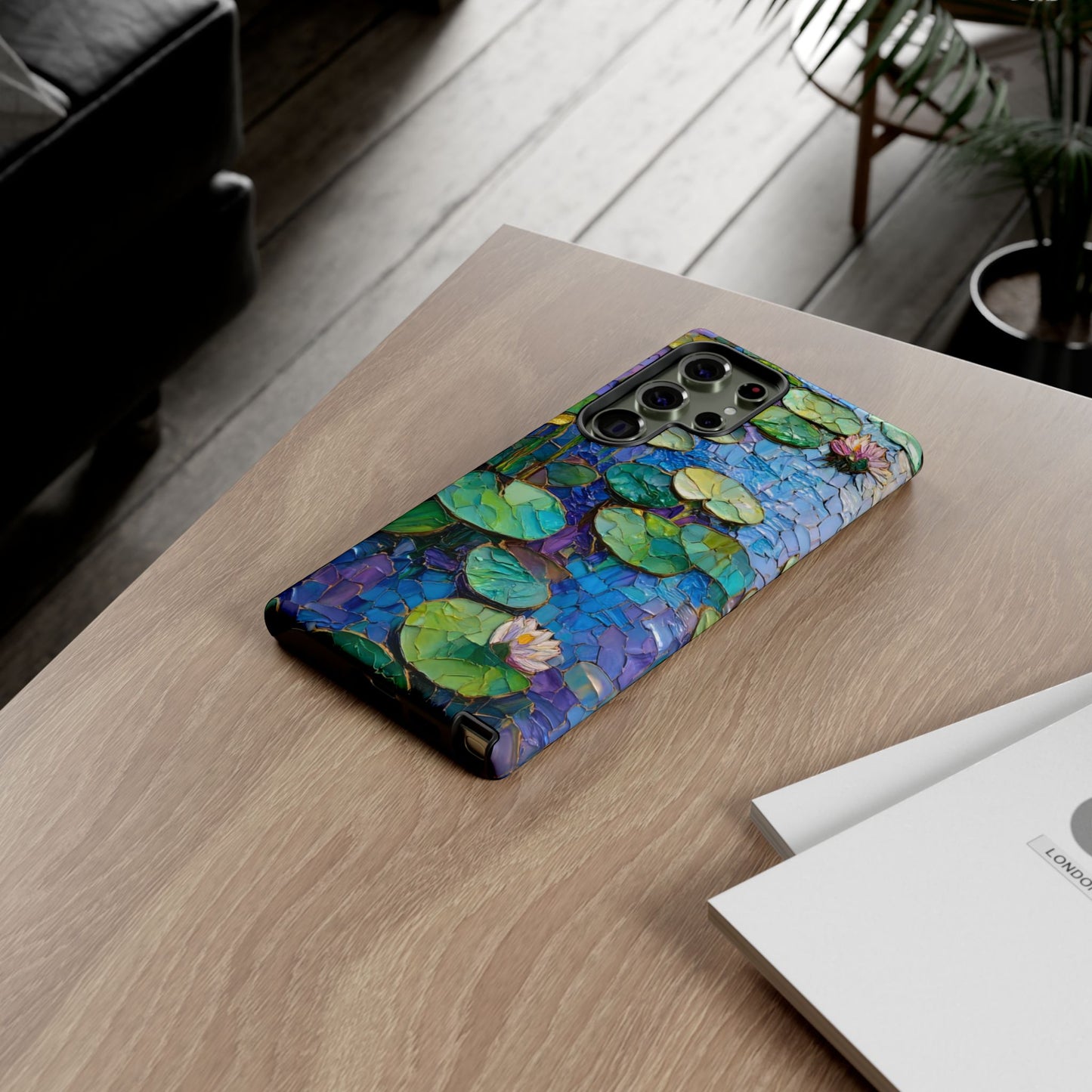 Lily Pad Phone Case, Impressionist Mosaic Botanical Cover, iPhone 15 16 17 Pro Air, Google Pixel 7 8 9 Pro, Samsung S23 S24 S25 S26 Ultra