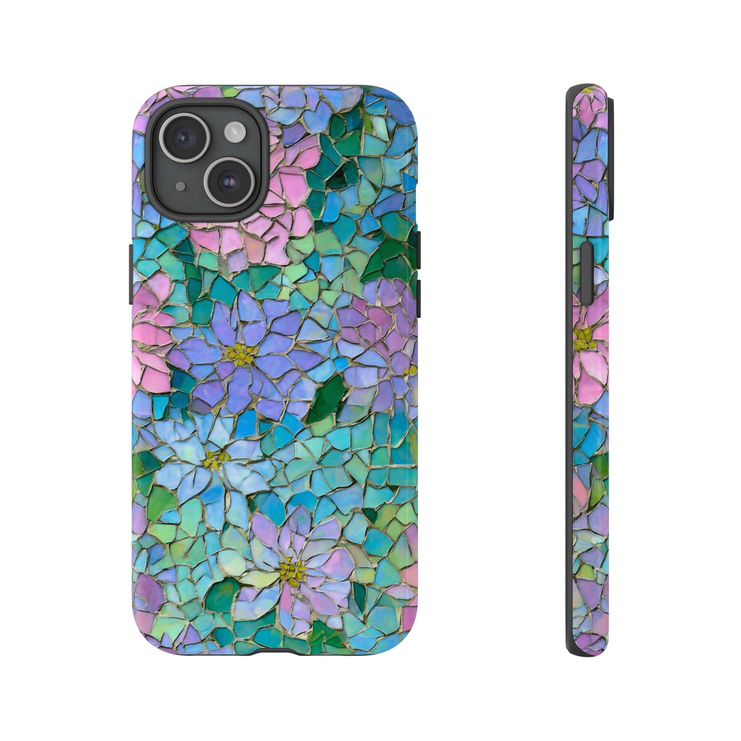 Mosaic Floral Phone Case, iPhone 17 Air Case, Pixel 9 Pro XL Cover, Samsung Galaxy 25 Plus Ultra Tough Case