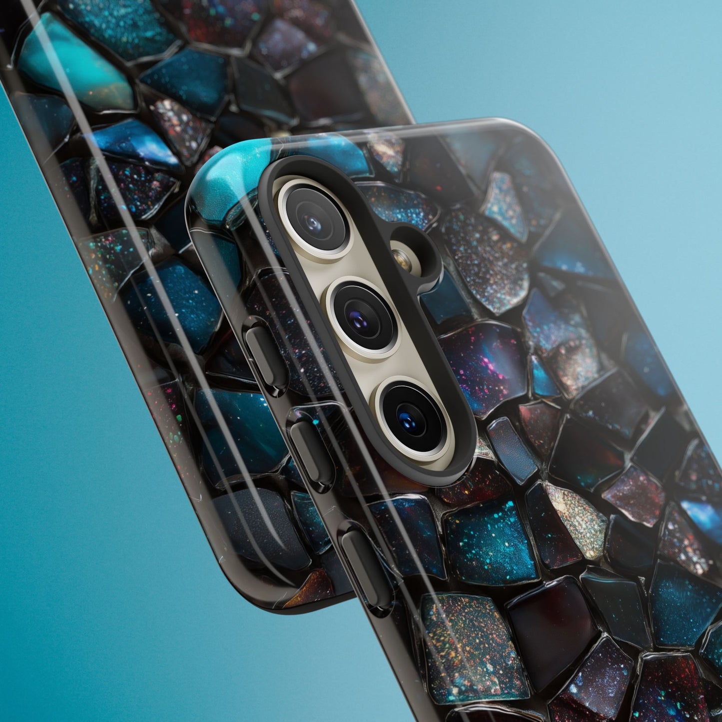 Gemstone Mosaic Phone Case, Crystal Stone Aesthetic Cover, Tough Protective Case for iPhone, Samsung, Pixel